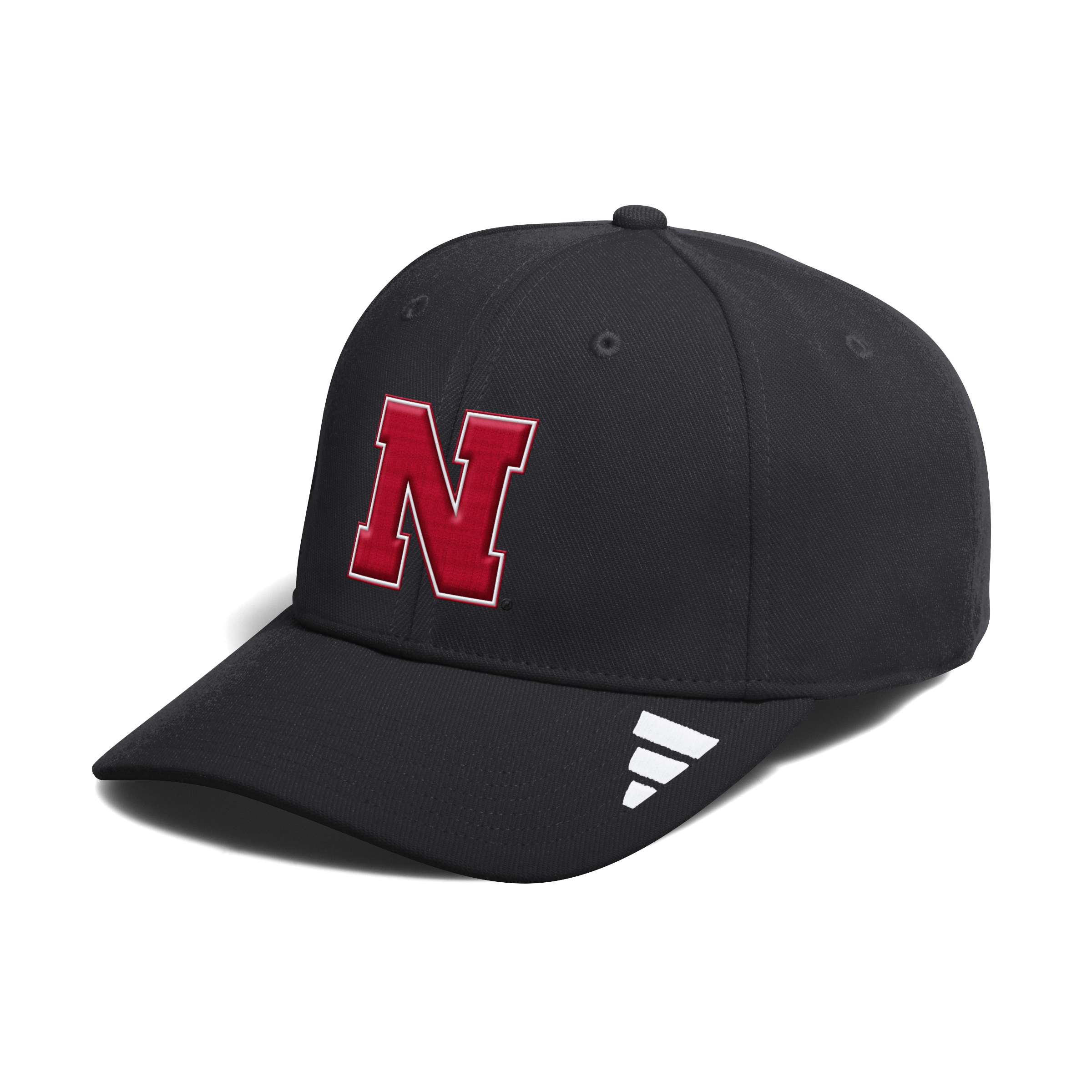 Black Adidas Low-Profile Logo Stretch-Fit Hat - Nebraska Cornhuskers