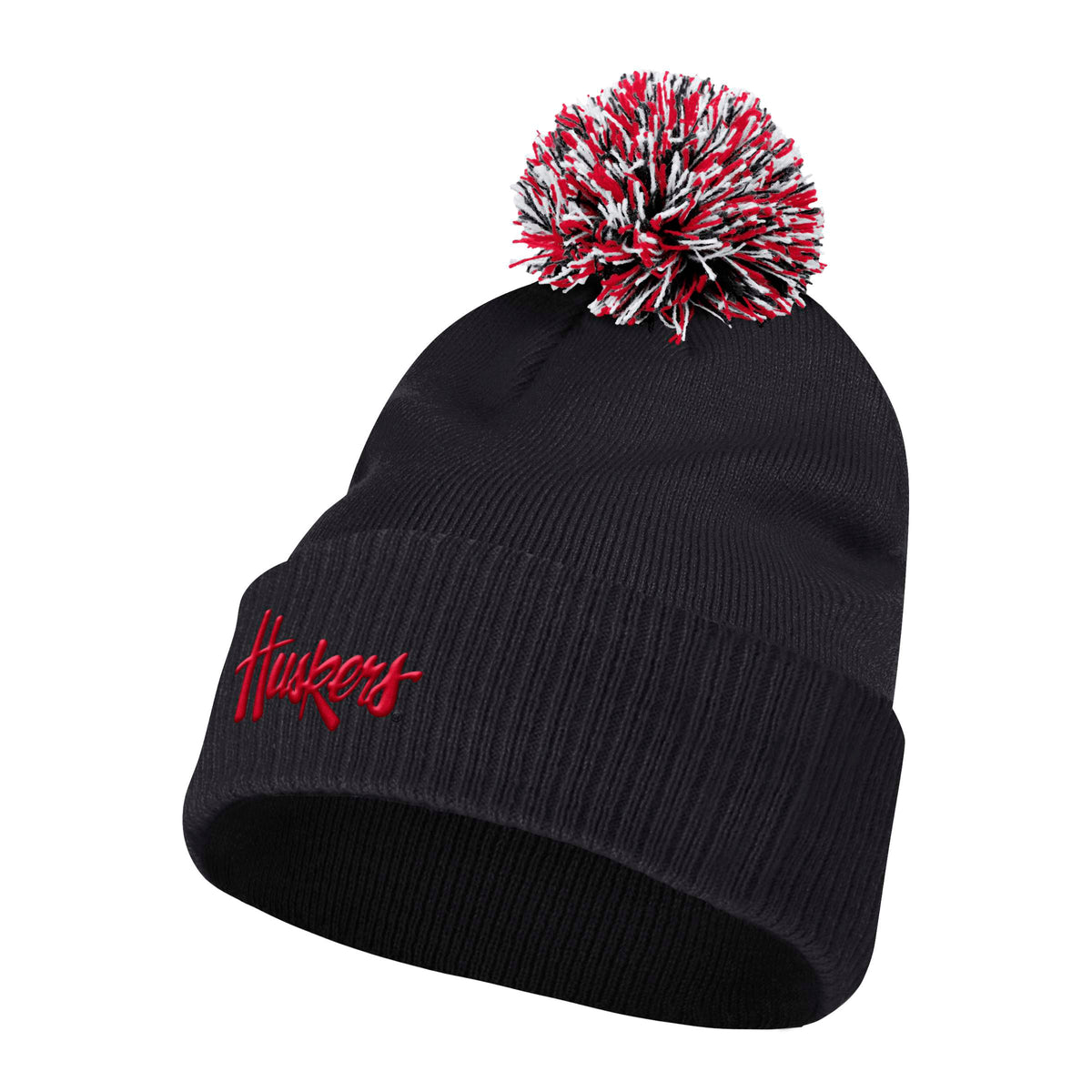 Black Adidas Low-Profile Cuff Beanie - Nebraska Cornhuskers