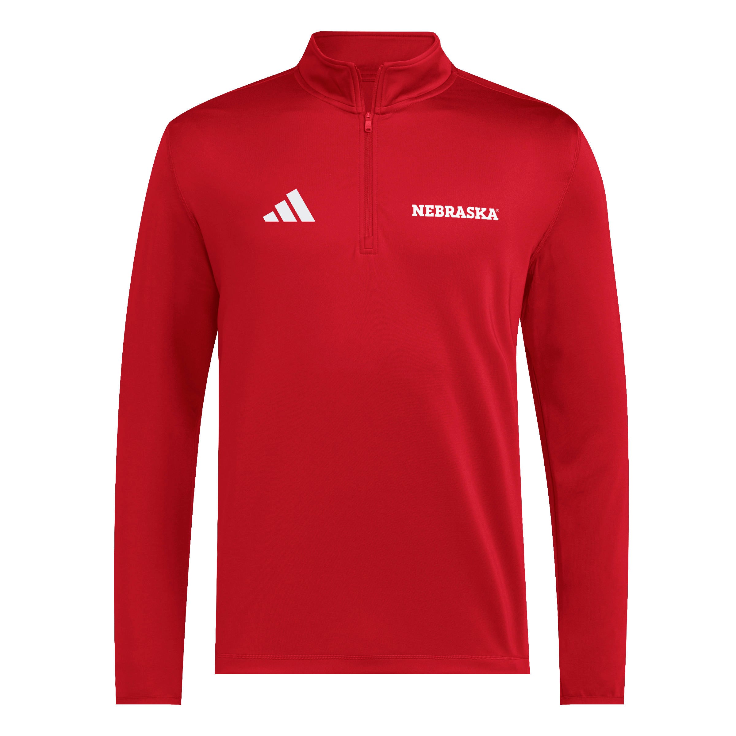 Red Adidas Men's Nebraska 1/2 Zip Golf Jacket - Nebraska Cornhuskers
