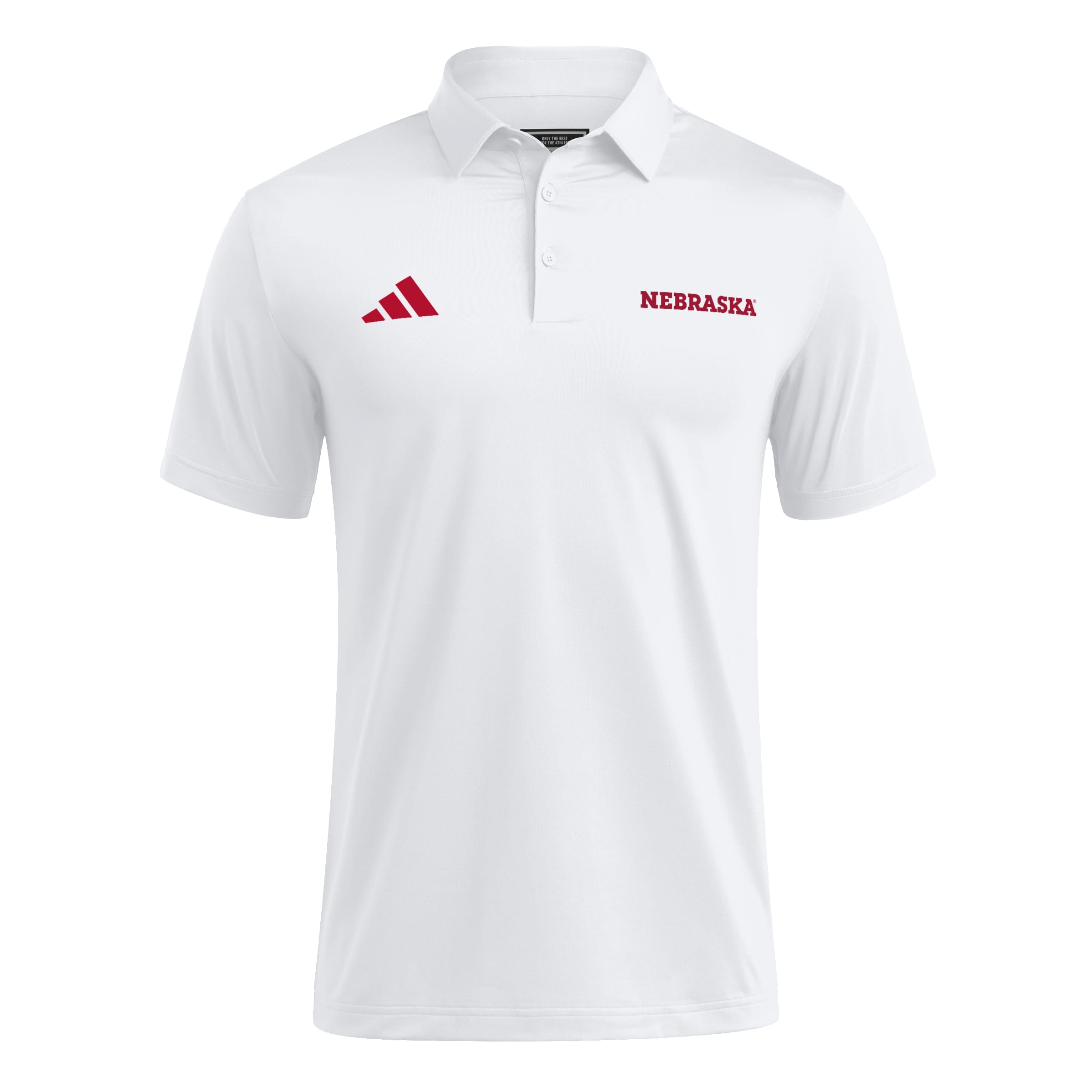 White Adidas Nebraska Ultimate365 Sideline Polo - Nebraska Cornhuskers