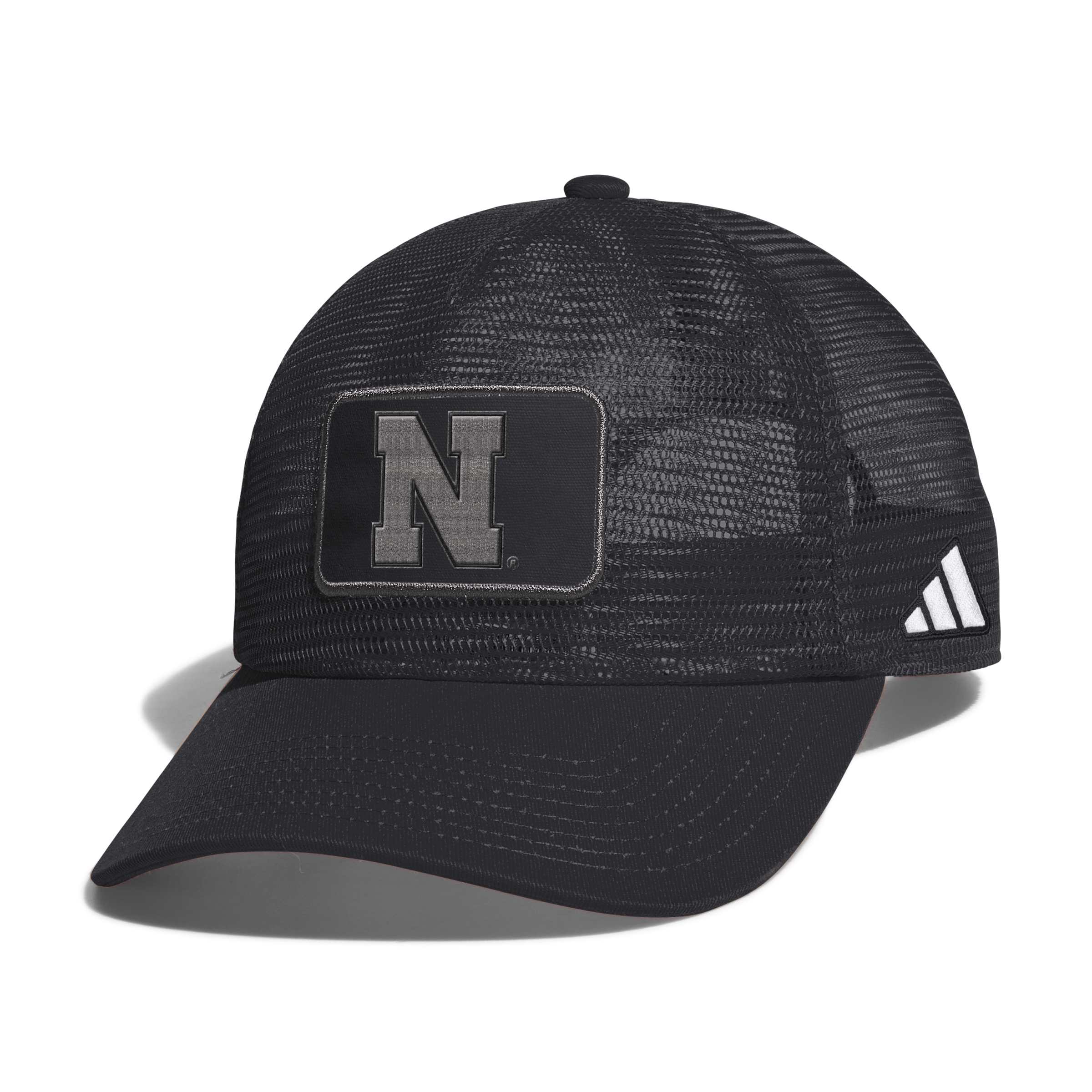 Black Adidas Full Mesh Backing Trucker Hat - Nebraska Cornhuskers