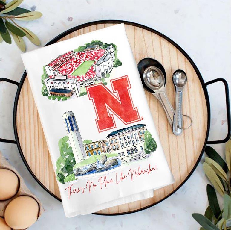 Landmark Tea Towel - Nebraska Cornhuskers