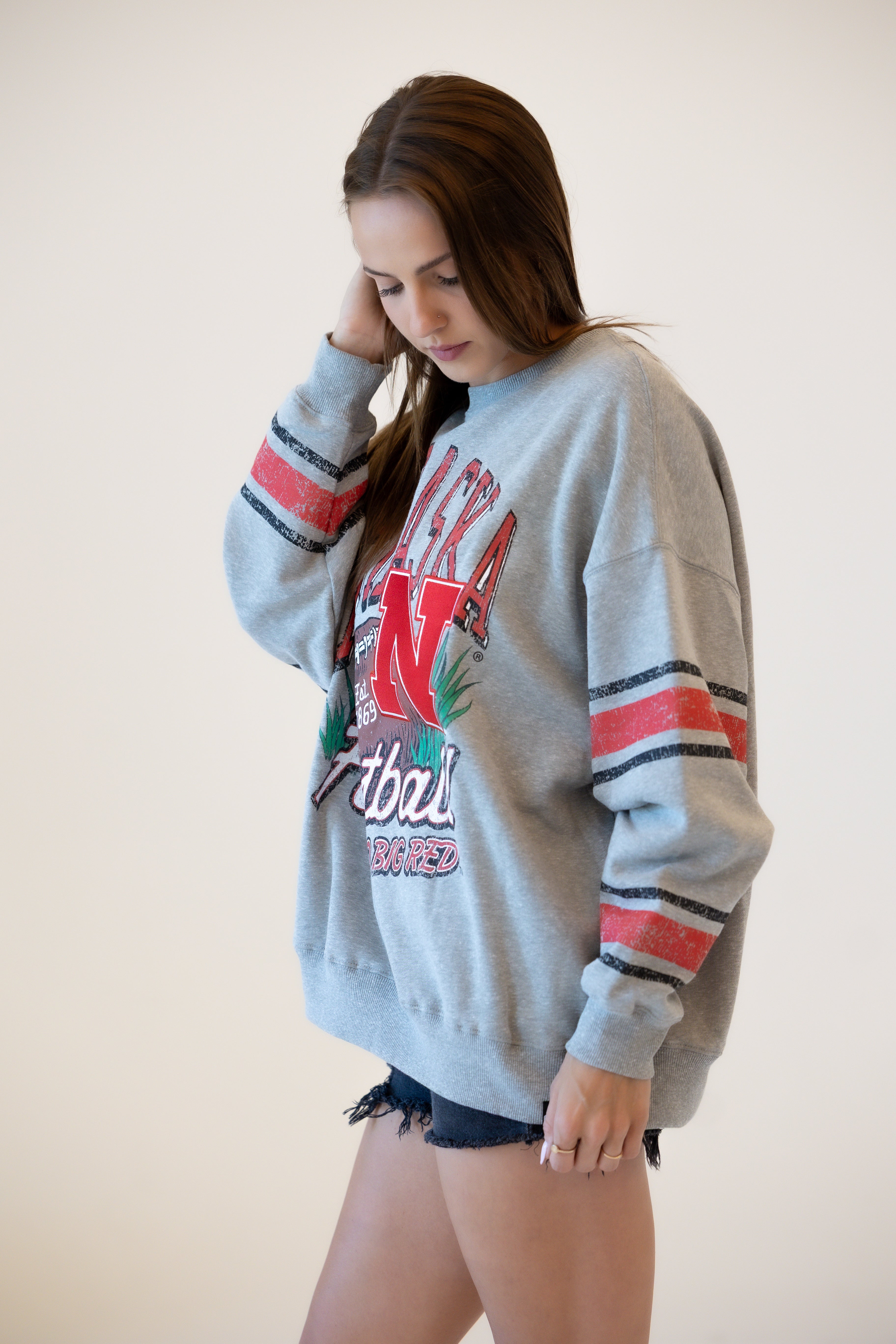 Langford Multimedia OS Fleece Crew - Nebraska Cornhuskers