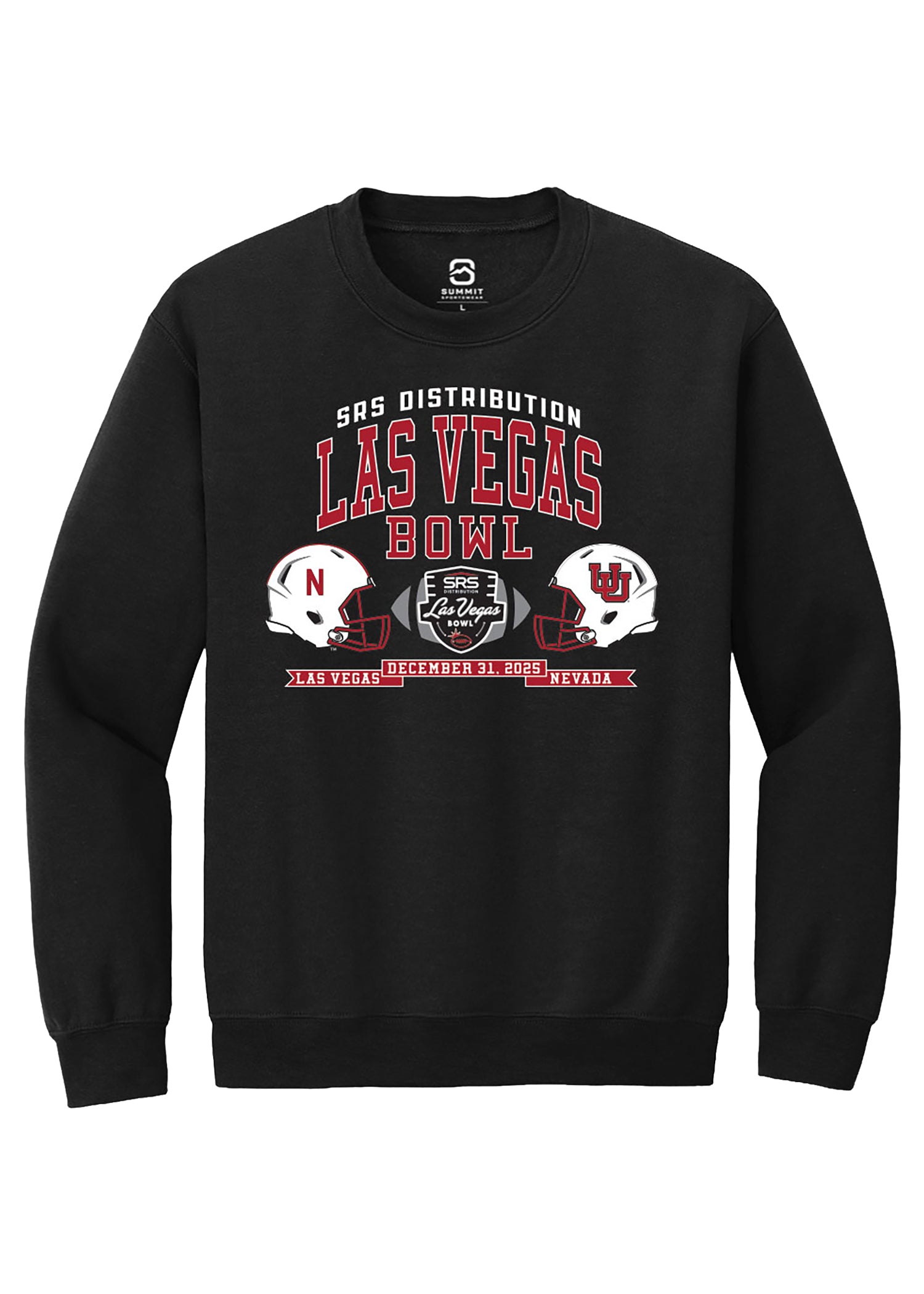 Las Vegas Bowl 2025 - Black Ribbon Crewneck Sweatshirt - Nebraska Cornhuskers