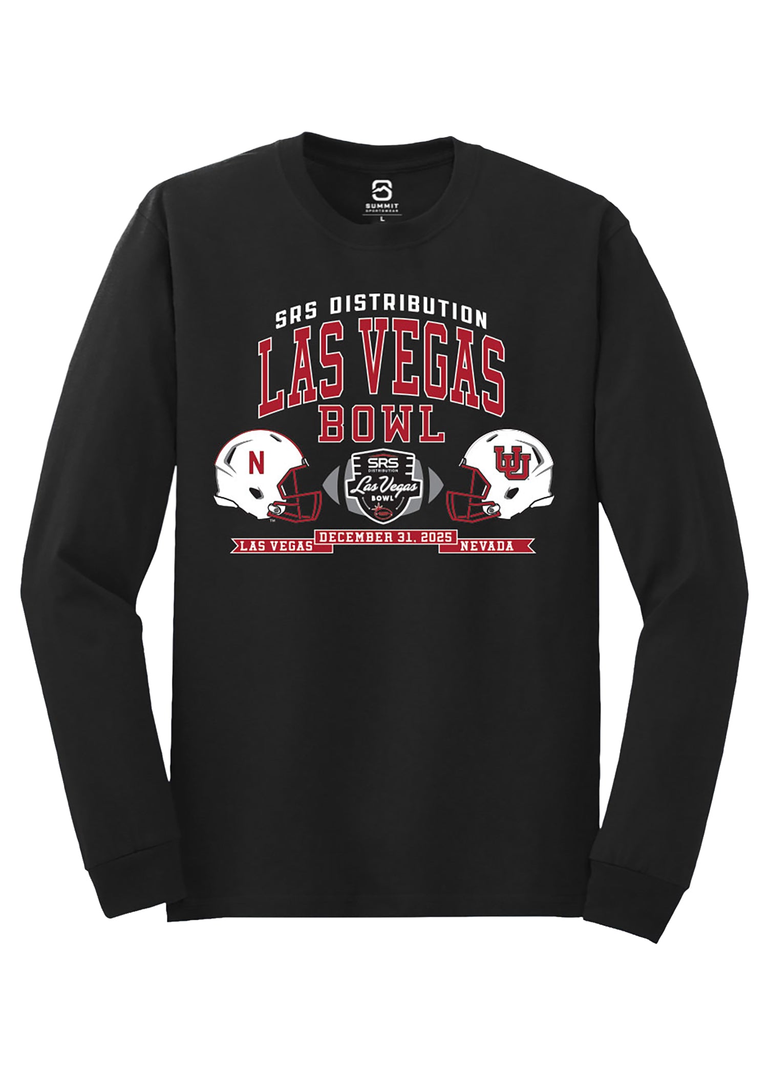 Las Vegas Bowl 2025 - Black Ribbon Long Sleeve Tee - Nebraska Cornhuskers