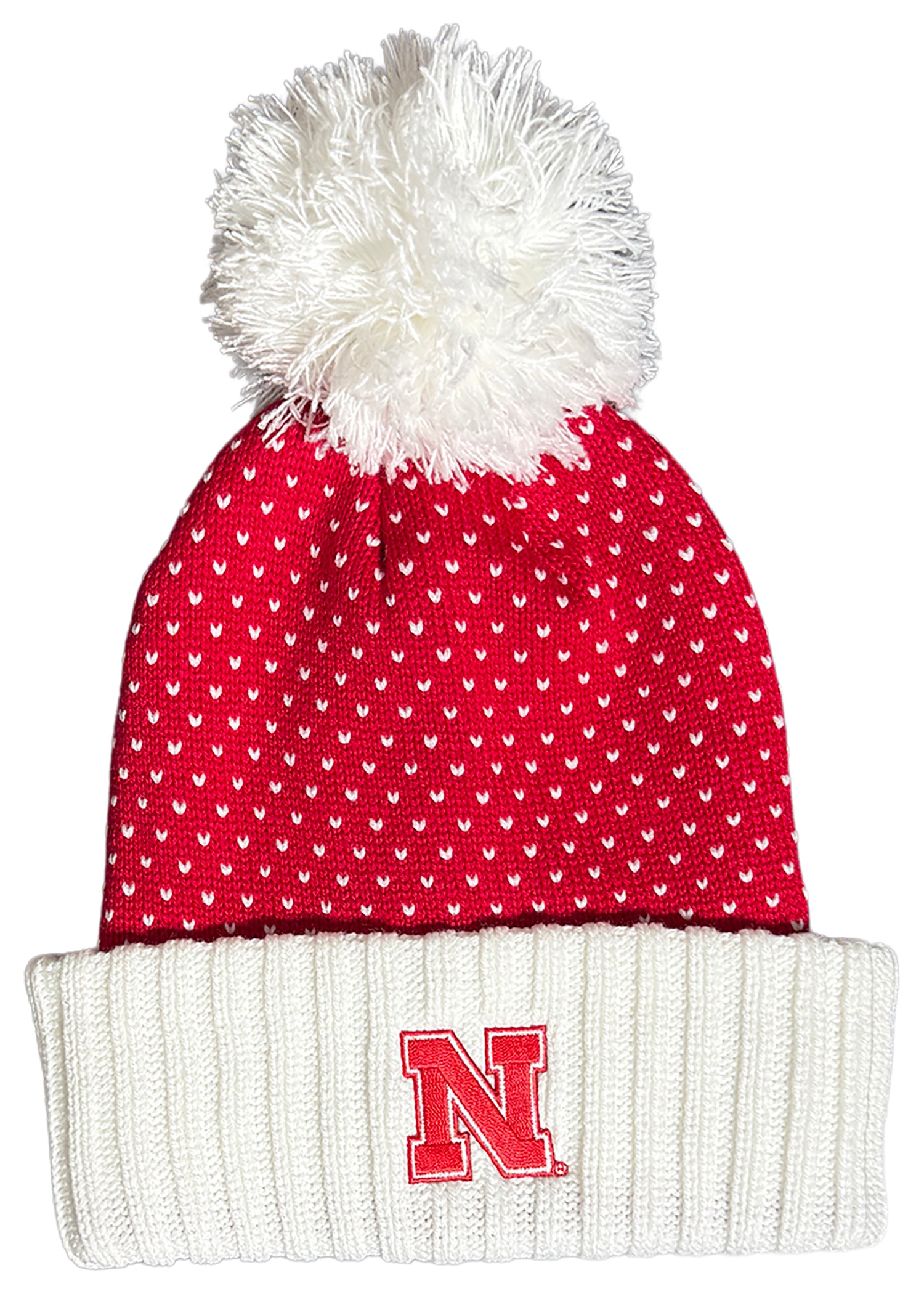 Women’s Heart Pom Cuff Beanie – Block “N”