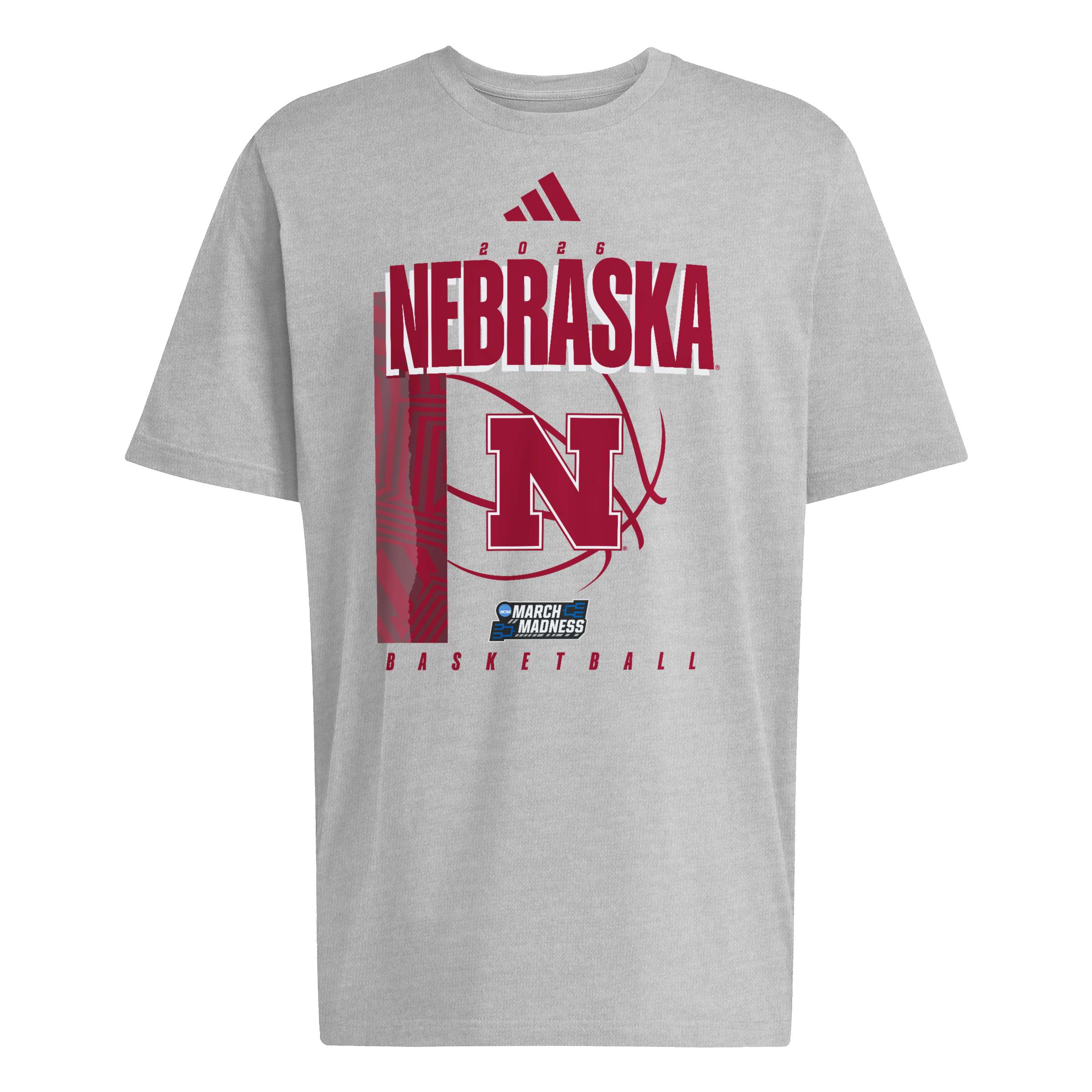 March Madness Basketball Tee - Adidas - Nebraska Cornhuskers