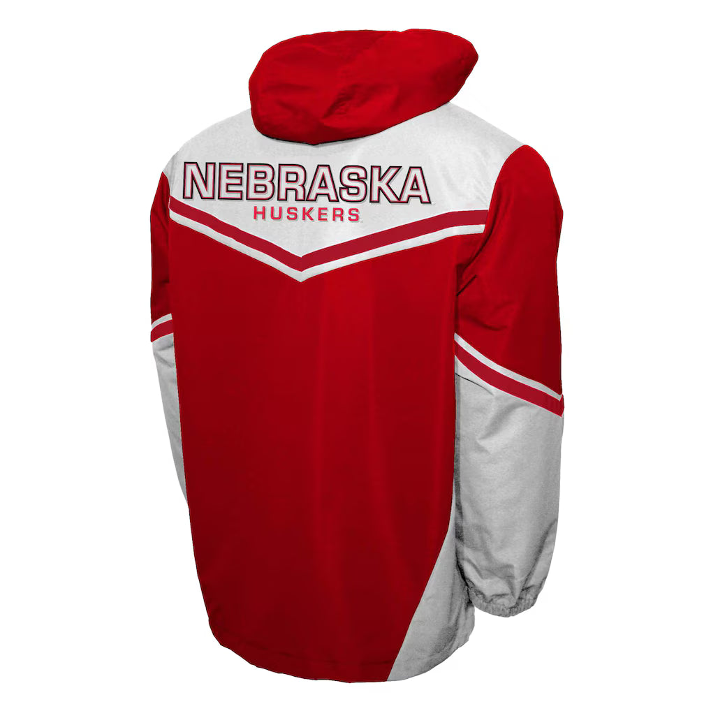 Men's Franchise Club Scarlet Nebraska Huskers Action Anorak Half-Zip Jacket