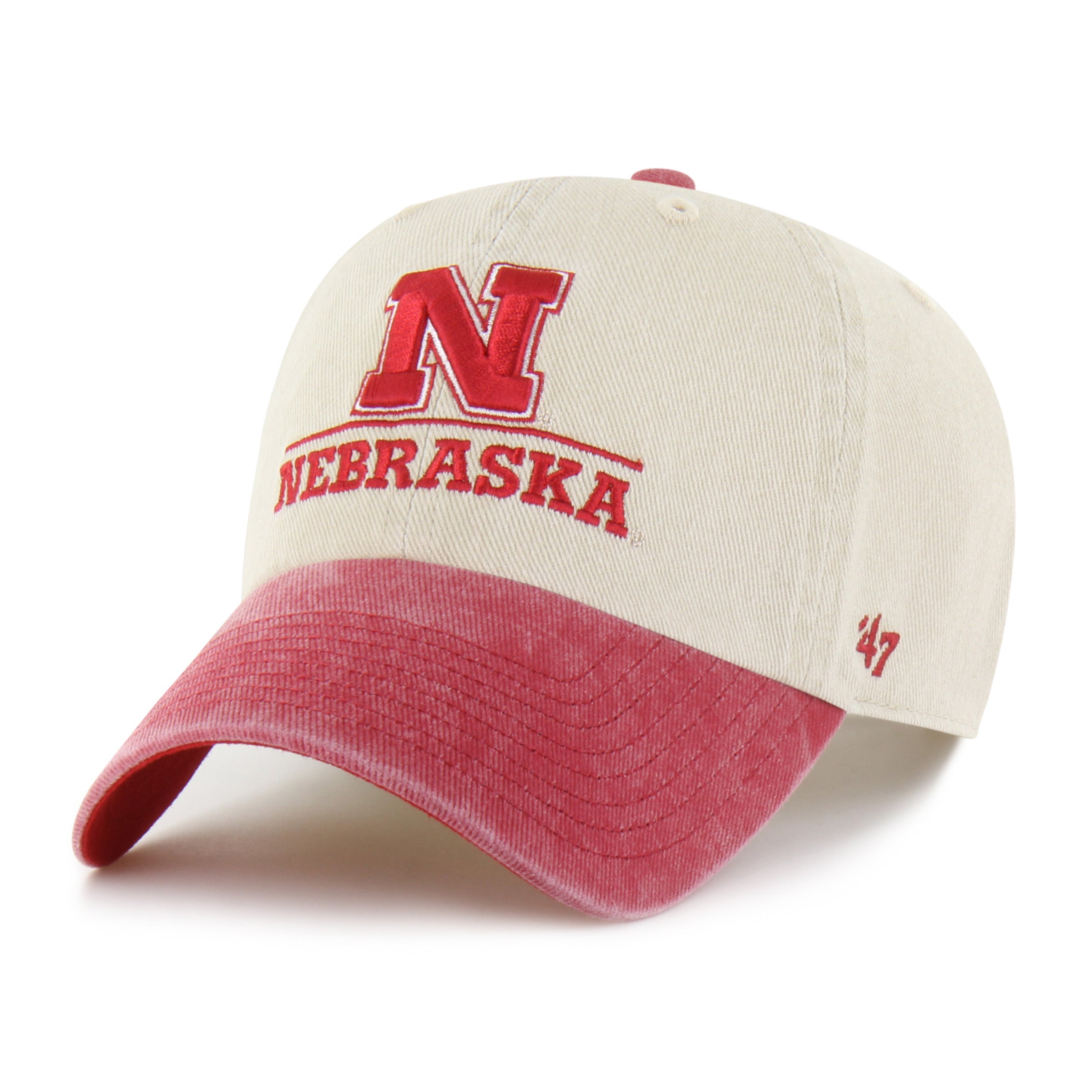 Mojave Logo Line Tt '47 Clean Up Hat, Curved Bill, Strapback - Nebraska Cornhuskers