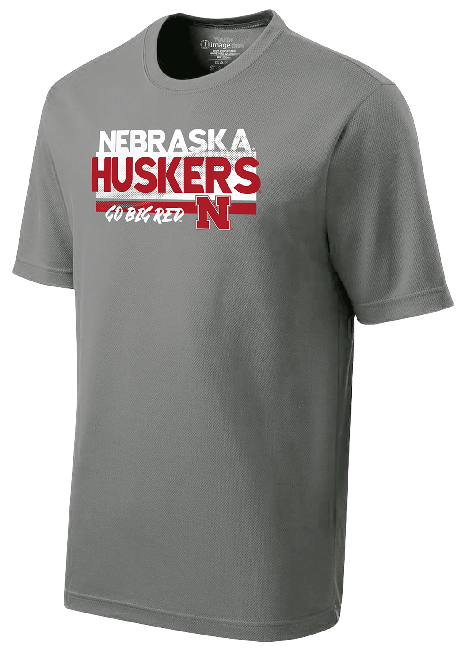 Gray Men’s Short Sleeve Performance T-Shirt – Nebraska Huskers Go Big Red
