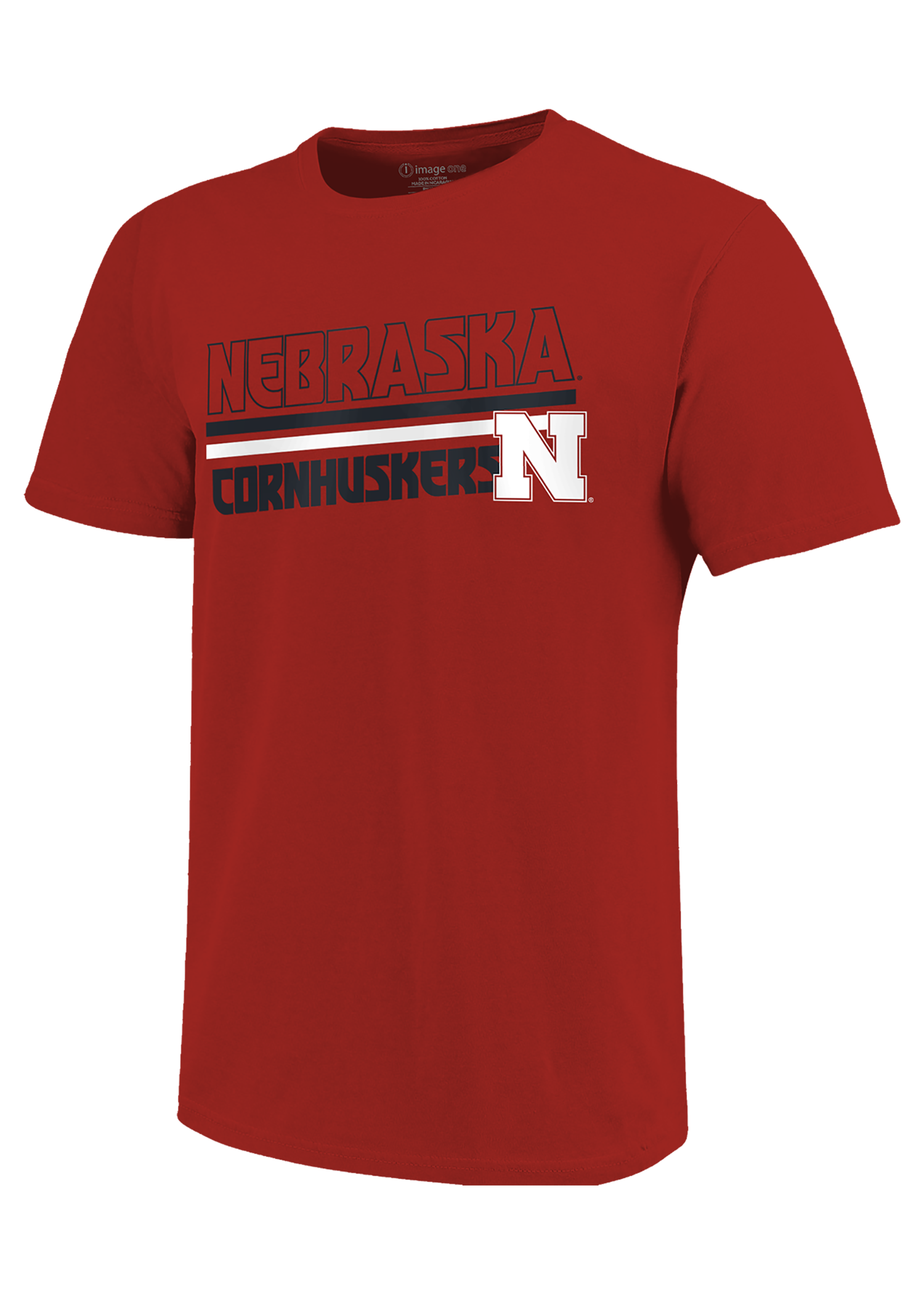 Red Youth Short Sleeve T-Shirt – Nebraska Cornhuskers Stripe Logo