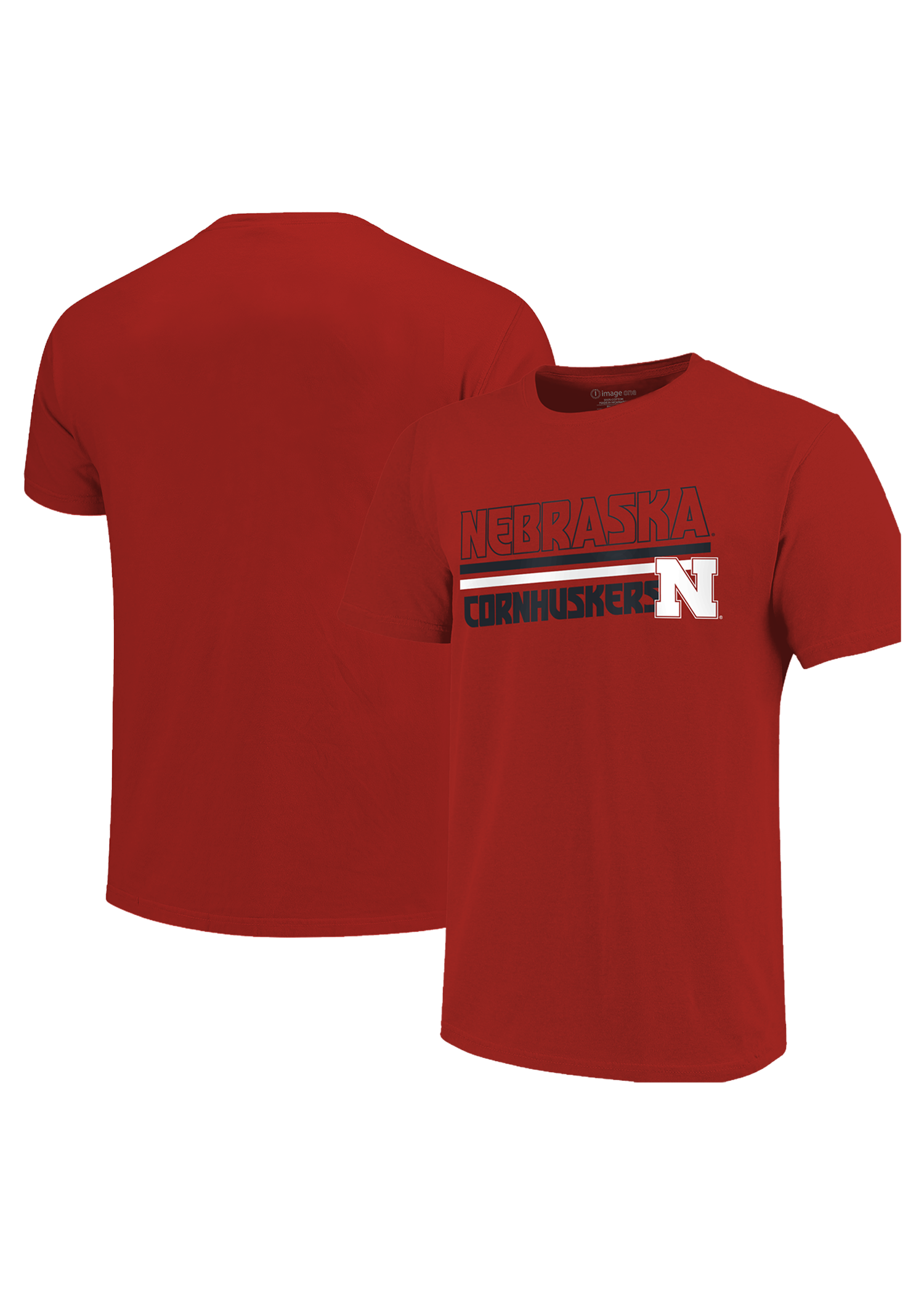 Red Youth Short Sleeve T-Shirt – Nebraska Cornhuskers Stripe Logo