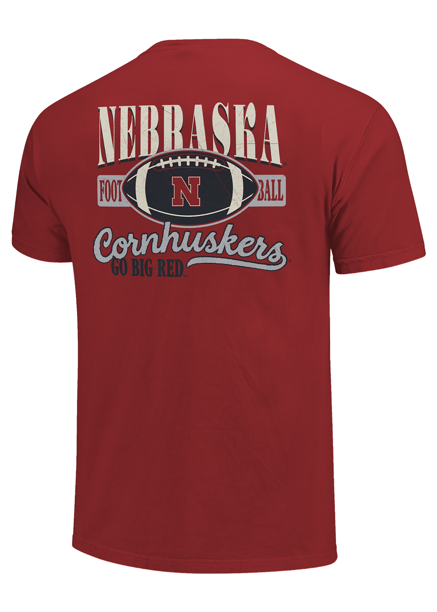 Red Men’s Short Sleeve T-Shirt – Football Graphic Back