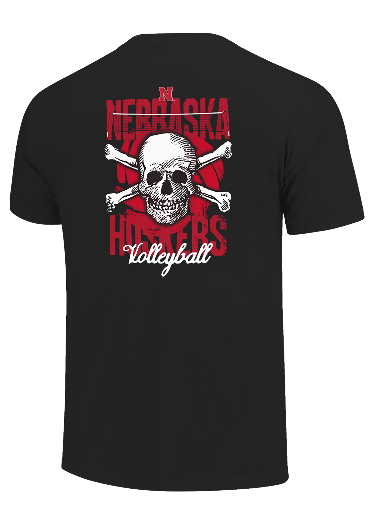 Nebraska Huskers Volleyball Blackshirts Skull T-Shirt