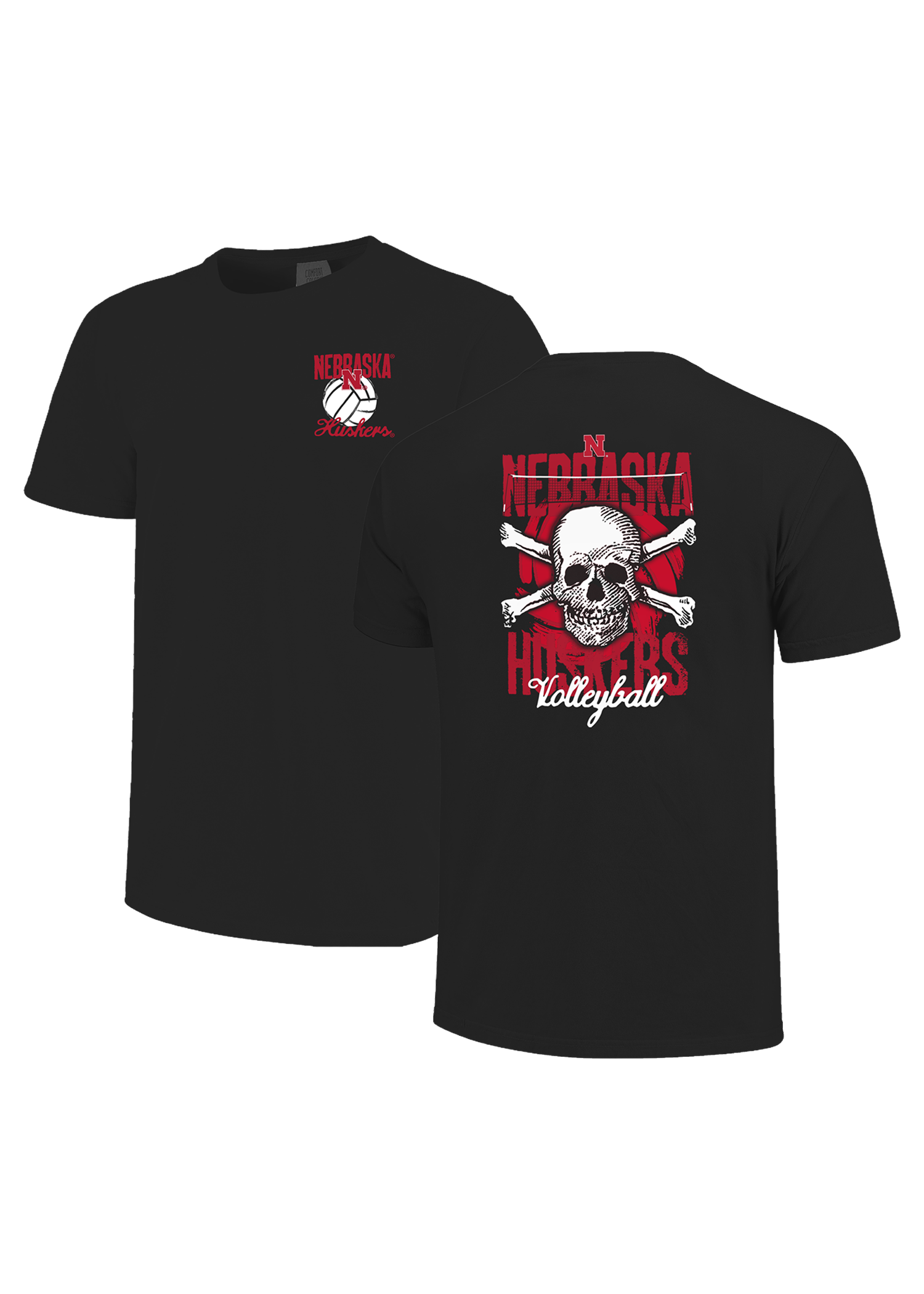 Nebraska Huskers Volleyball Blackshirts Skull T-Shirt