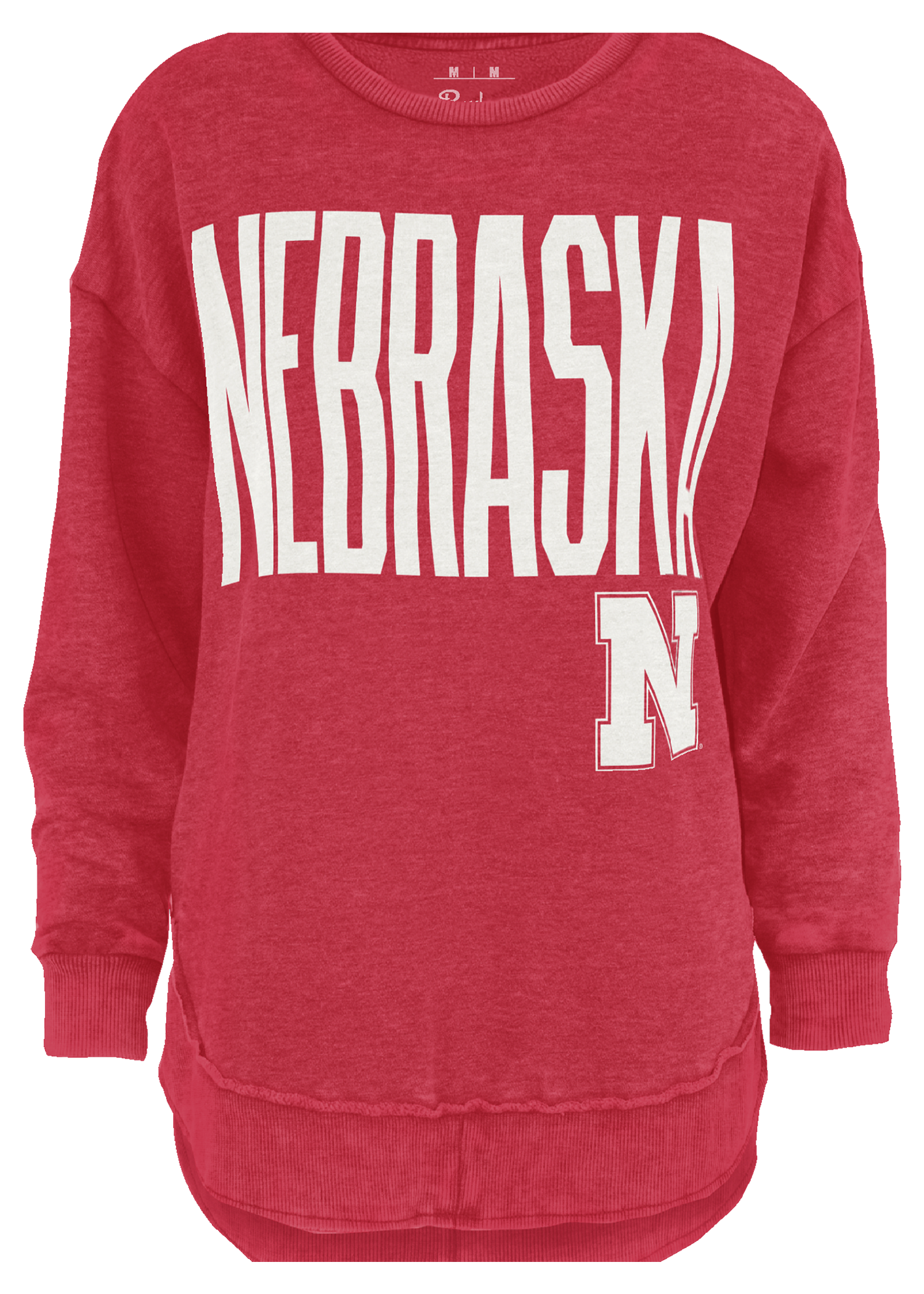 Red Corded Oversized Crewneck