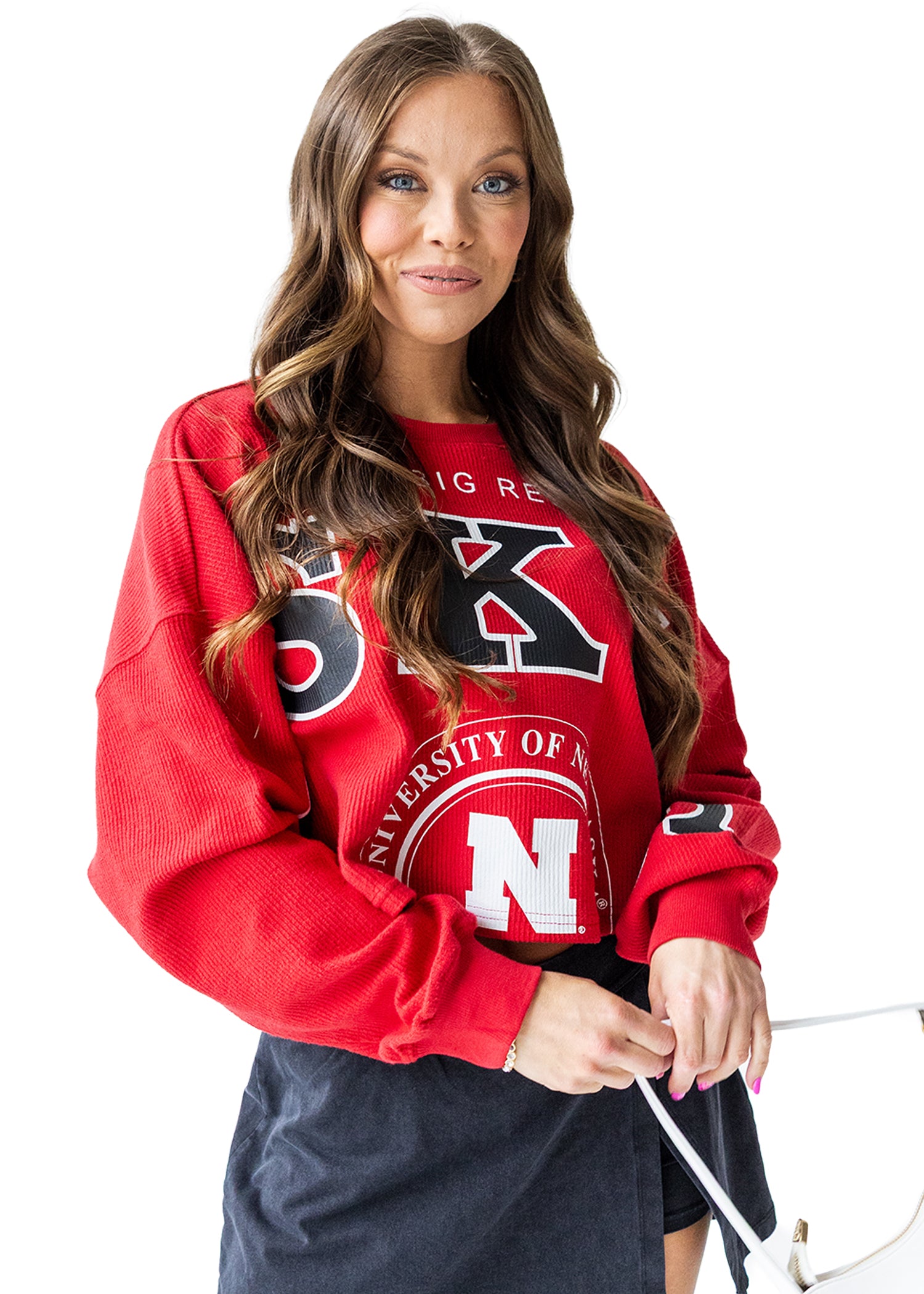 Nebraska Huskers Cropped Varsity Crewneck