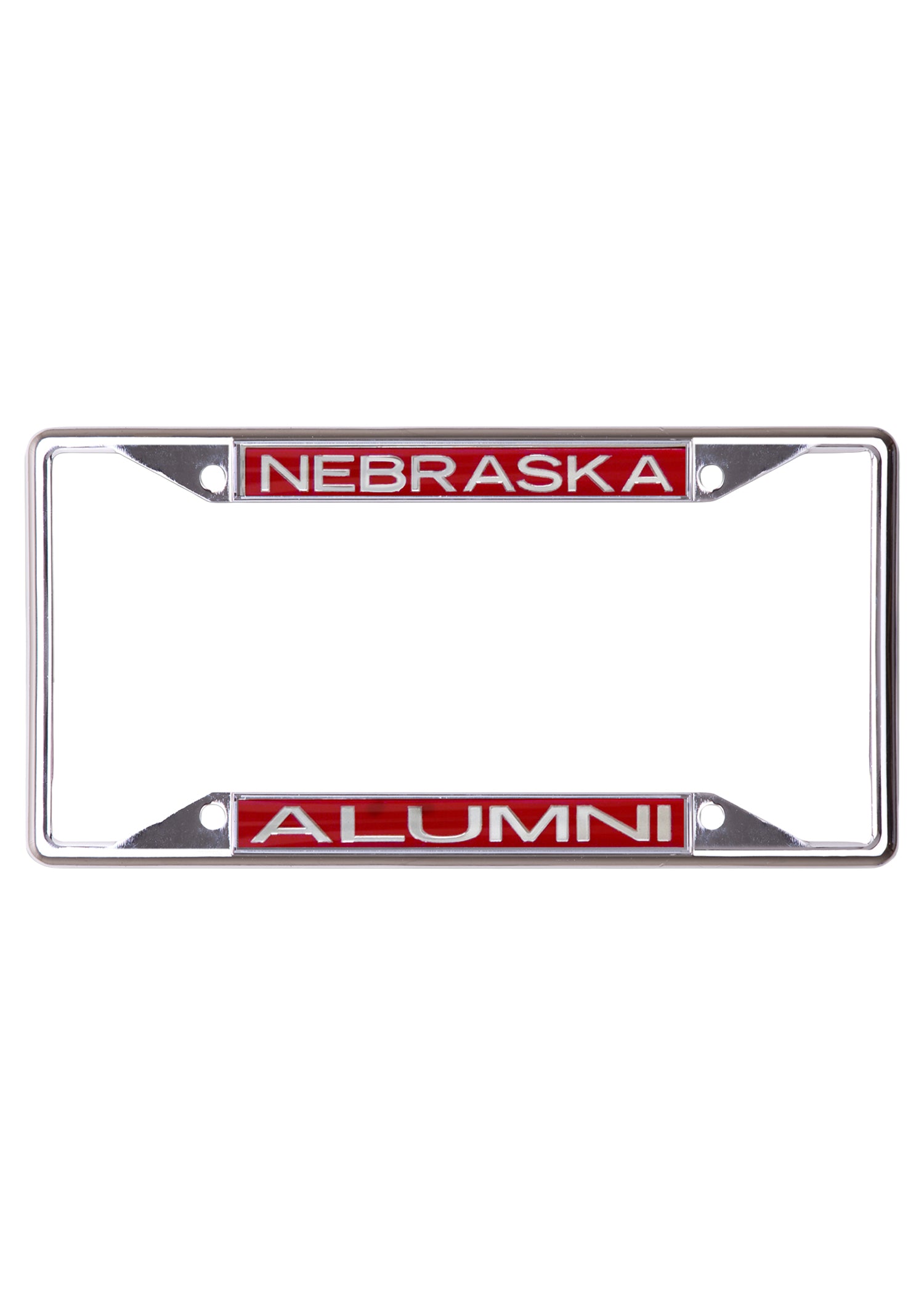 Nebraska Alumni S/S Inlaid Metal License Plate Frame - Nebraska Cornhuskers