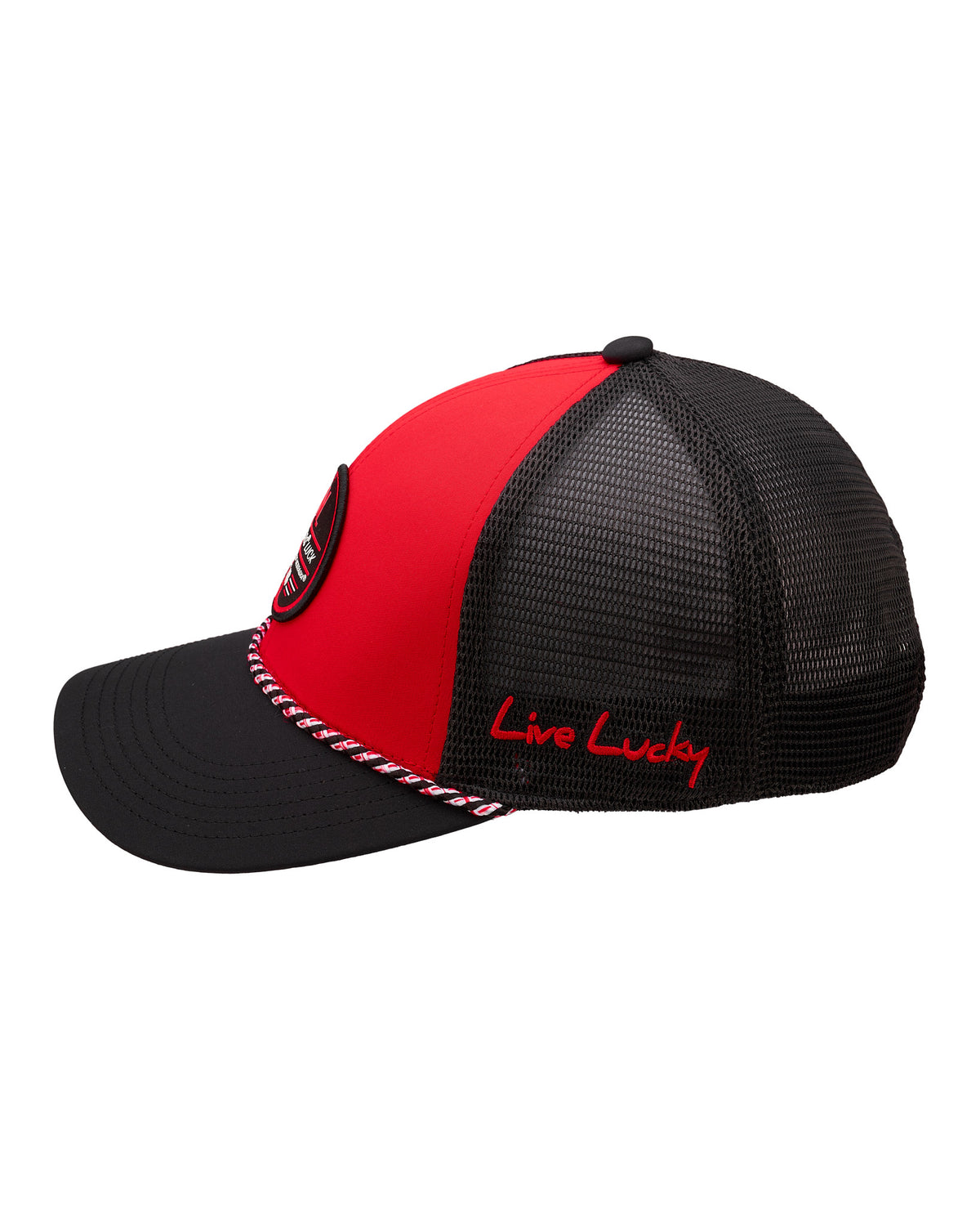Black Clover Golf Nebraska Gamer Rope Hat in Red and Black, Pre-Curved Bill, Snapback - Nebraska Cornhuskers