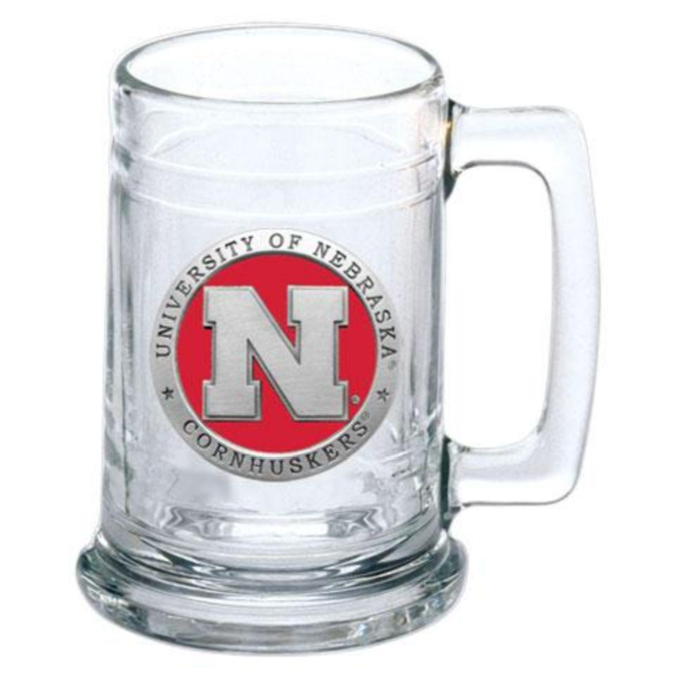 Nebraska Heritage Pewter 15 Oz Stein Glass