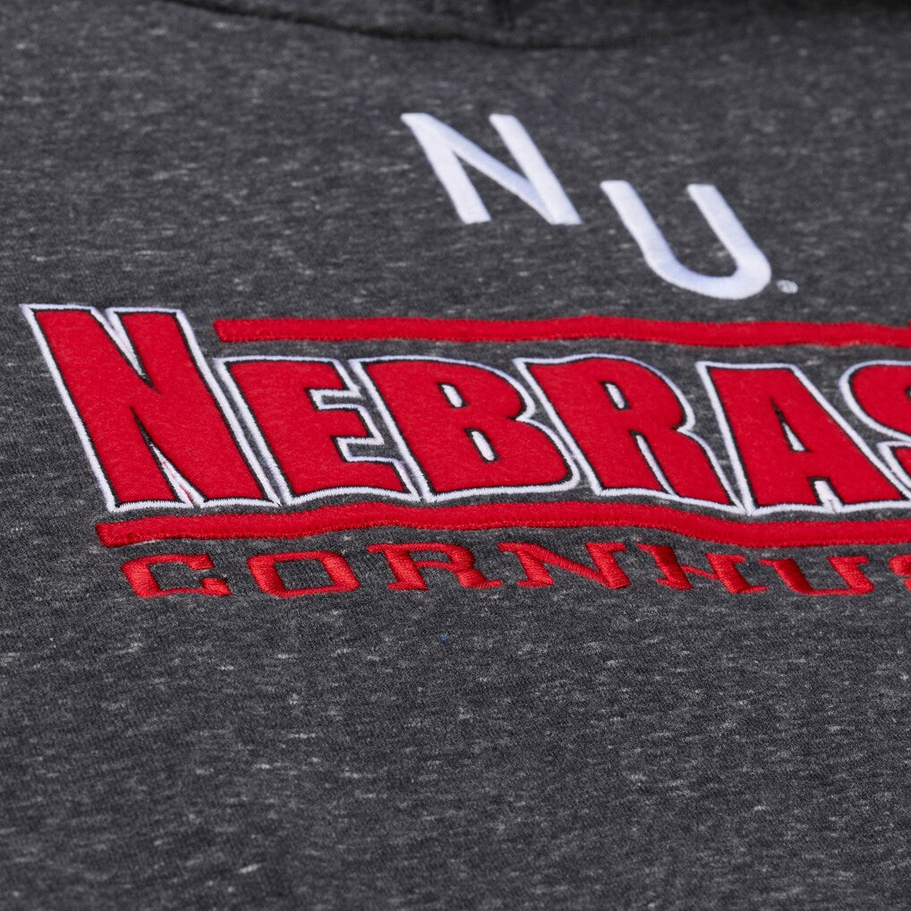 Nebraska Huskers Dark Grey Vintage Logo Fleece Hoodie