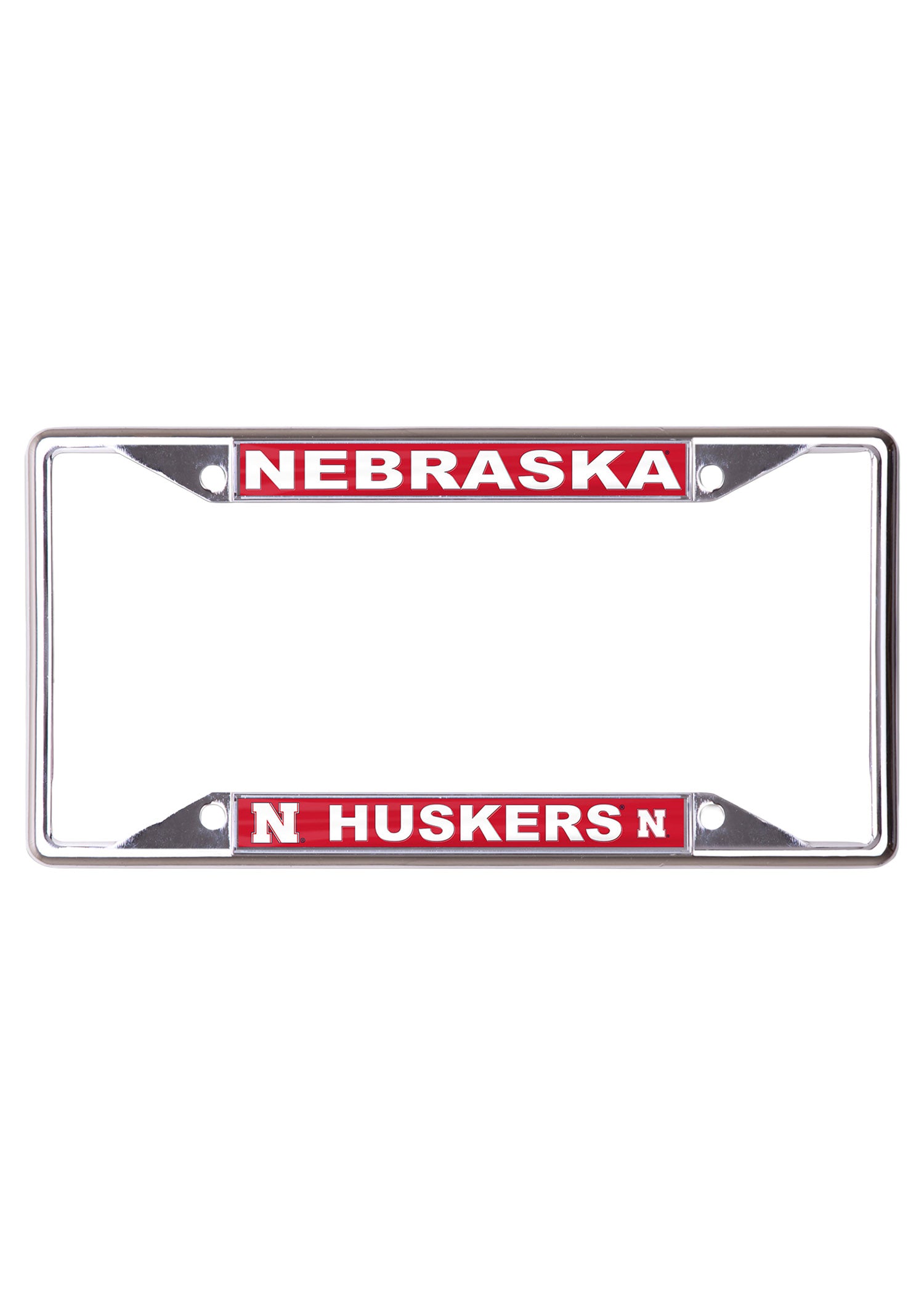 Nebraska Huskers S/S Inlaid Metal License Plate Frame - Nebraska Cornhuskers
