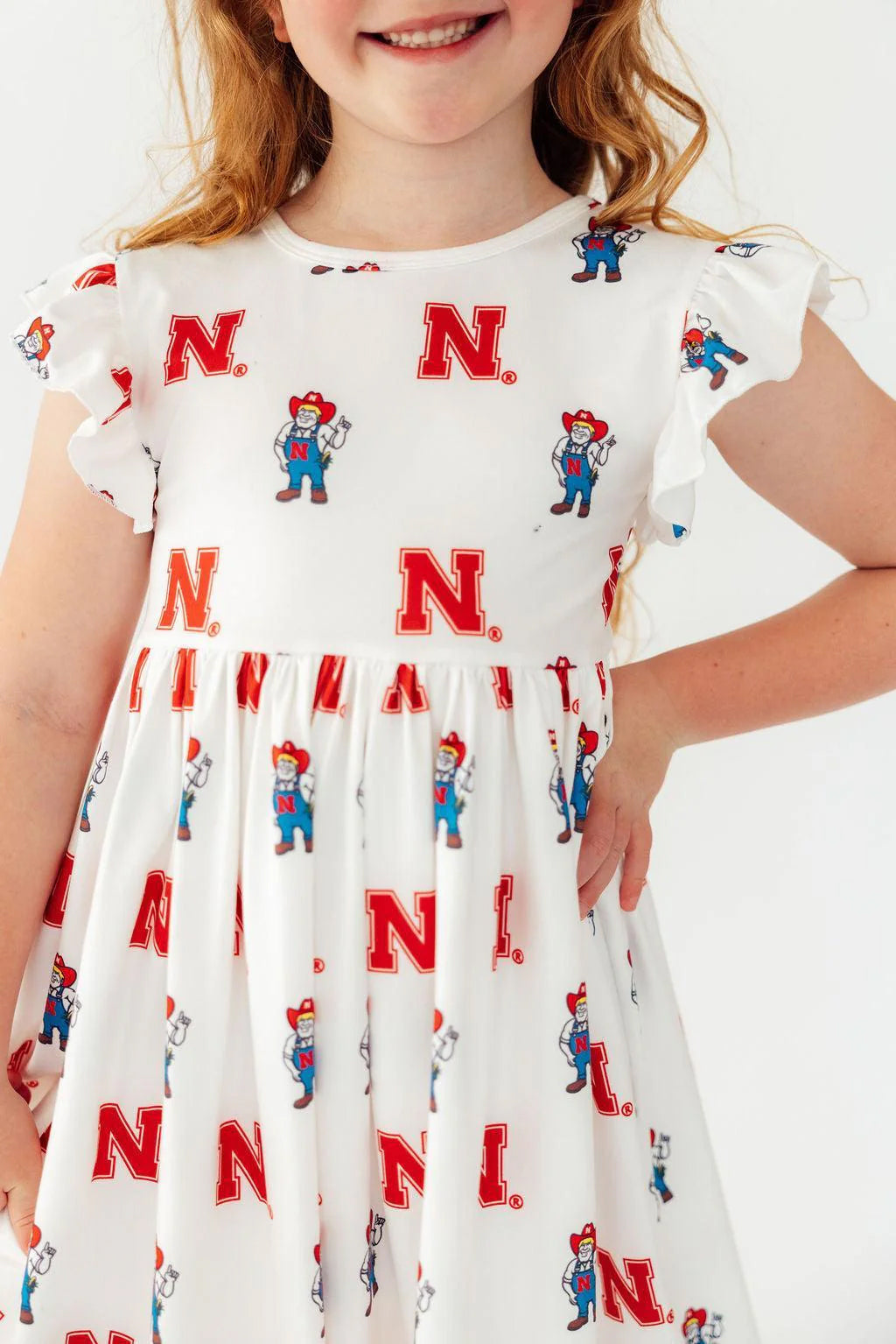 Nebraska White Herbie Husker Flutter Twirl Dress, Toddler - Nebraska Cornhuskers
