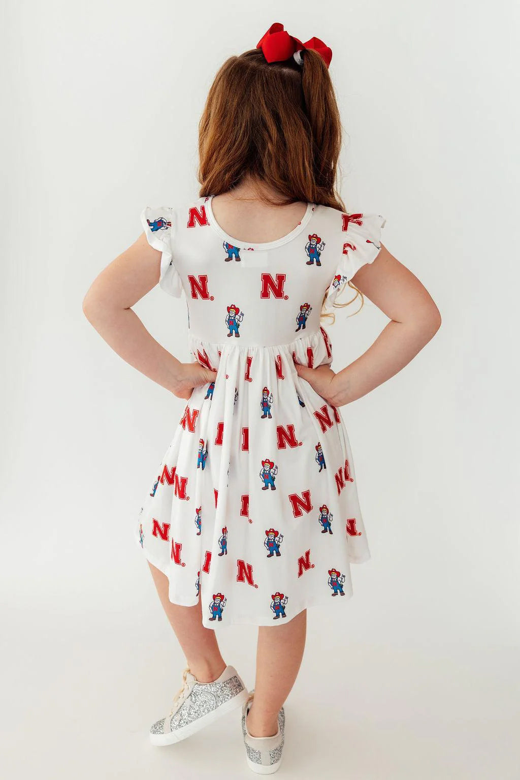 Nebraska White Herbie Husker Flutter Twirl Dress, Toddler - Nebraska Cornhuskers