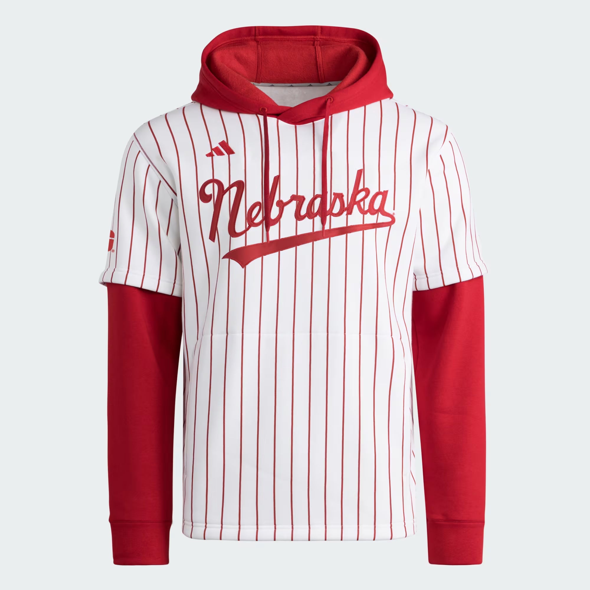 Adidas Youth Nebraska Hooded Pinstripe Jersey Hoodie
