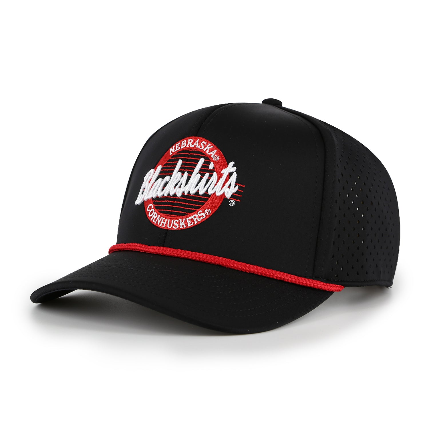 NeoCool Perforated 6-Panel Rope Hat, Curved Bill, Snapback - Nebraska Cornhuskers