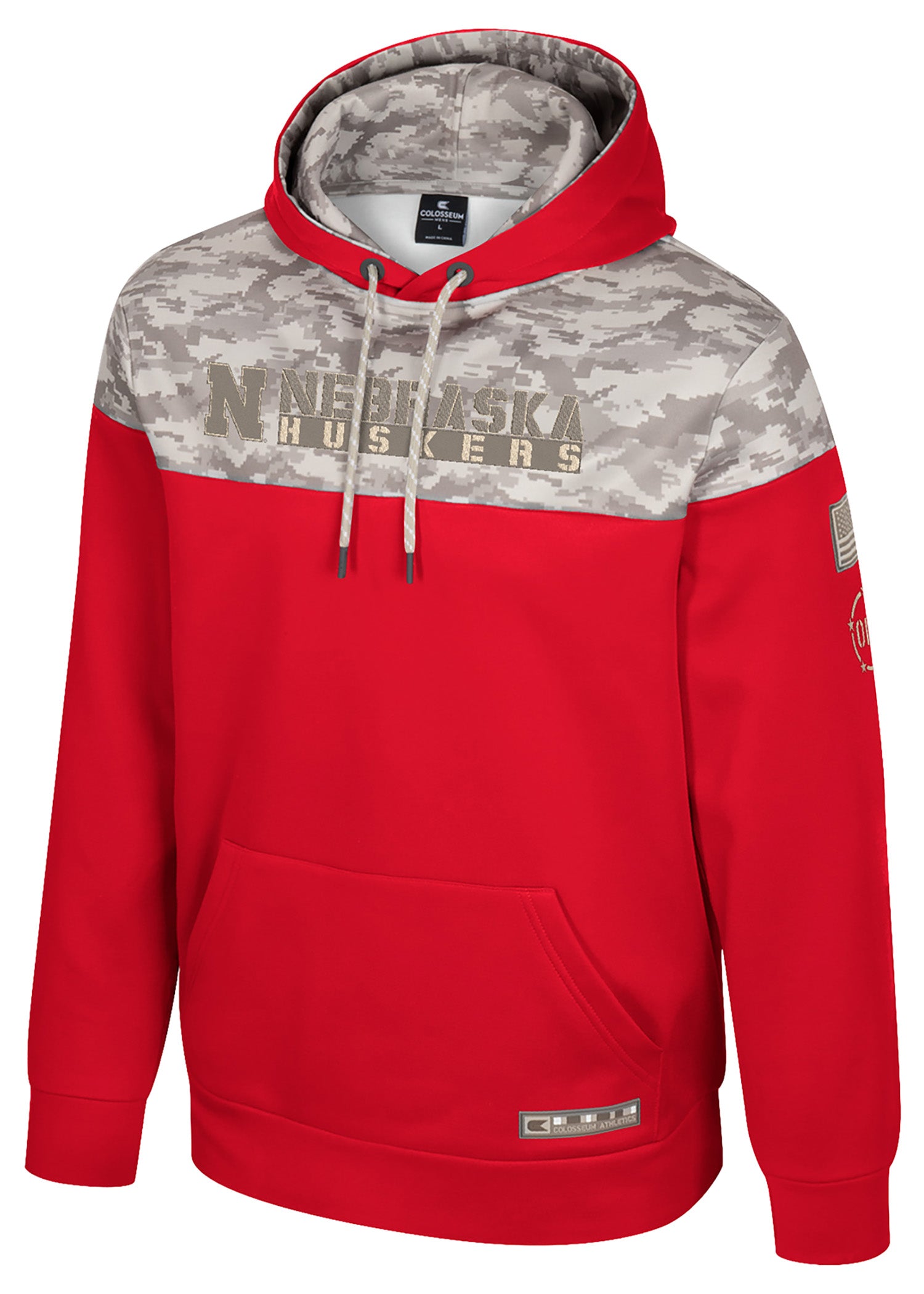 Nebraska Huskers Red Camo-Panel OHT Hoodie