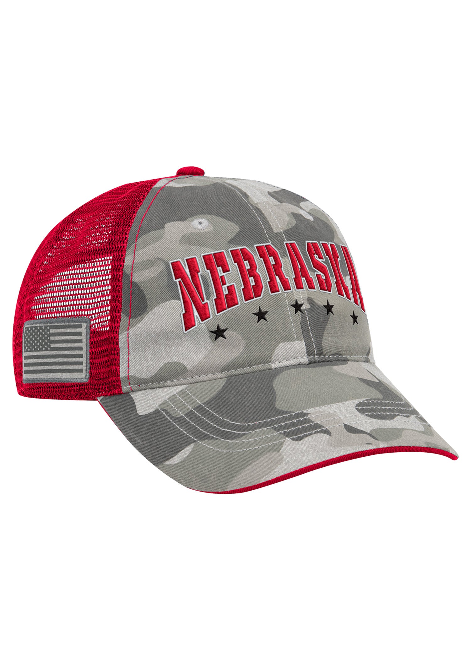 Nebraska Huskers OHT Gray Camo Arch Snapback Hat