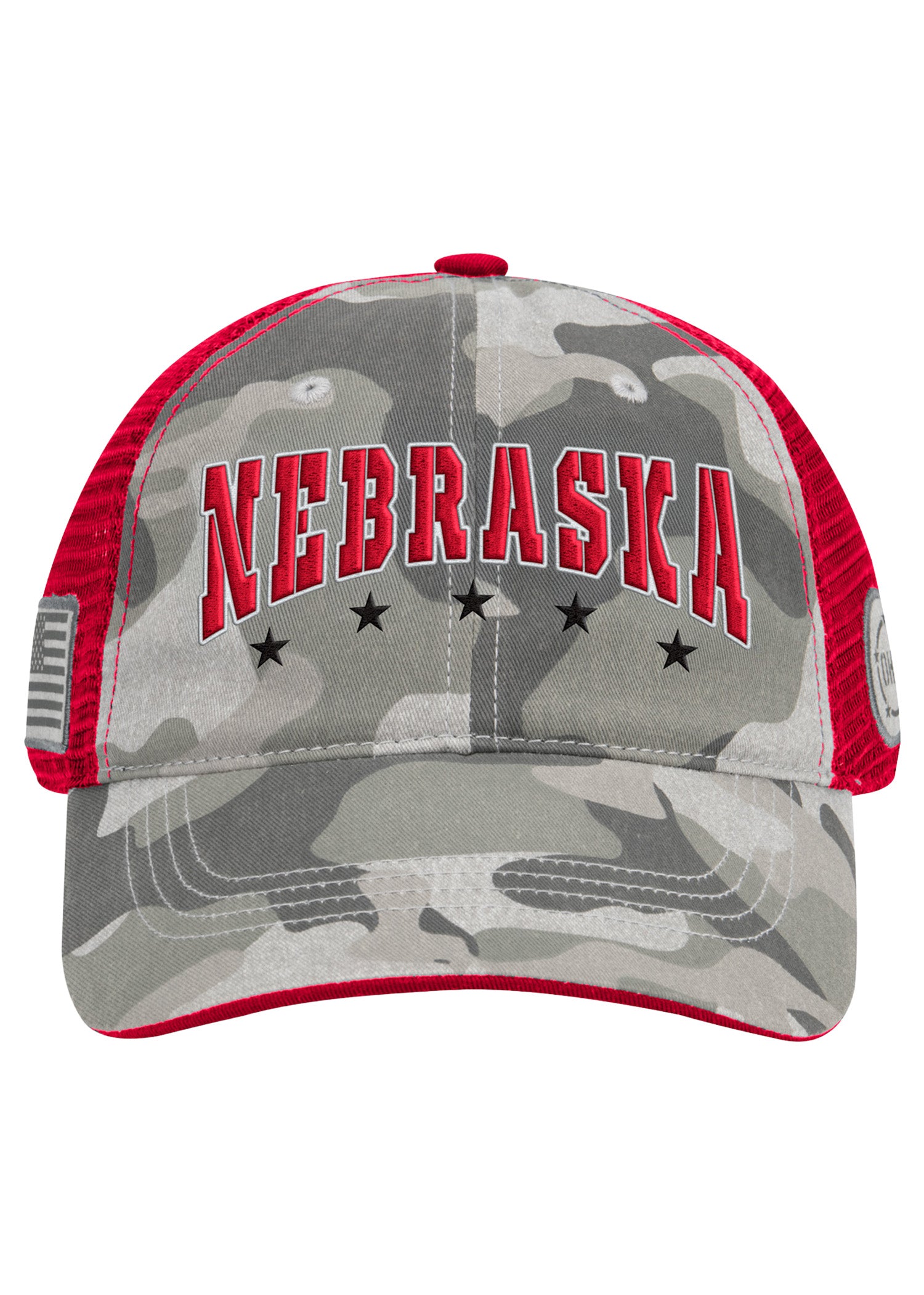 Nebraska Huskers OHT Gray Camo Arch Snapback Hat
