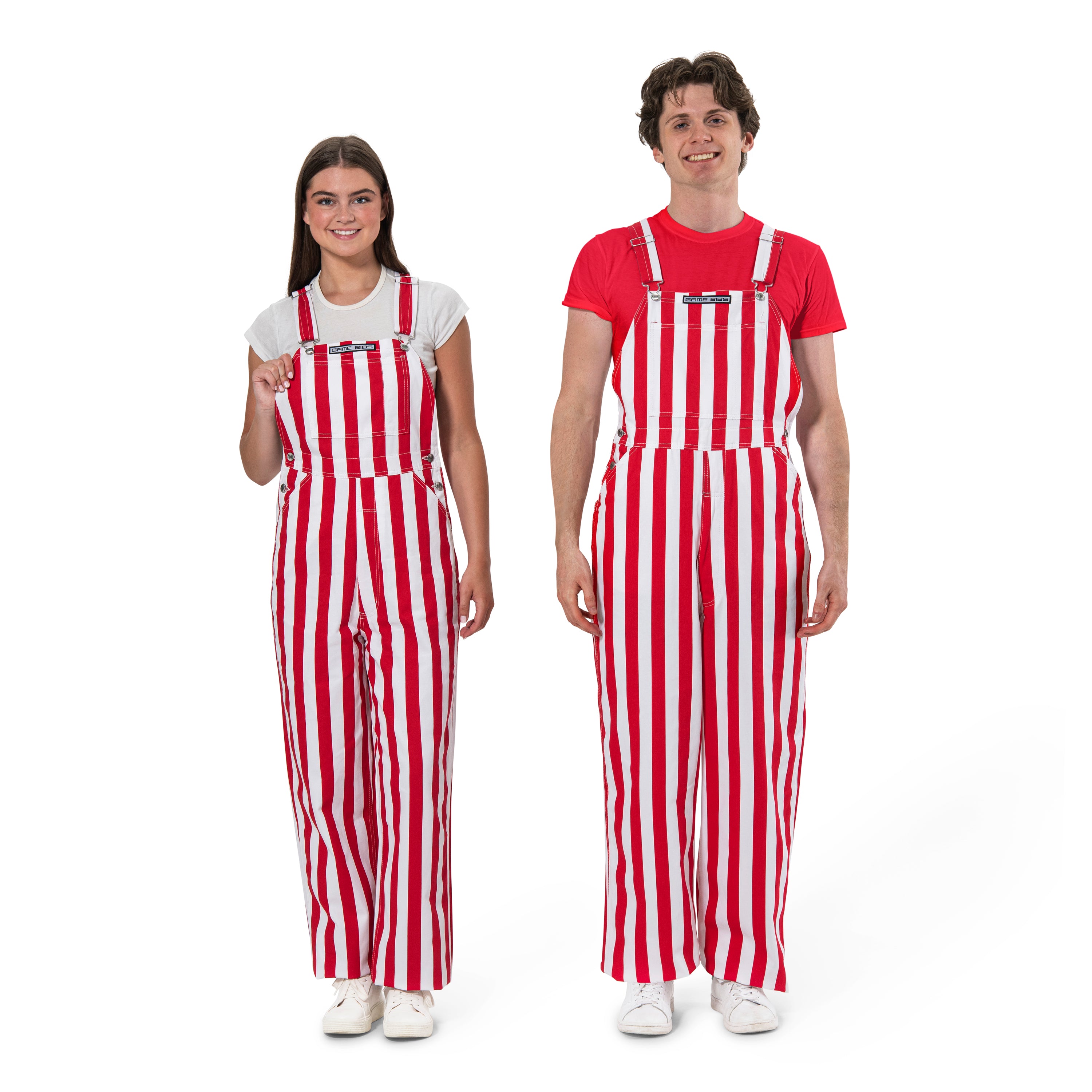 Overall GameDay Bibs Red and White - Nebraska Cornhuskers