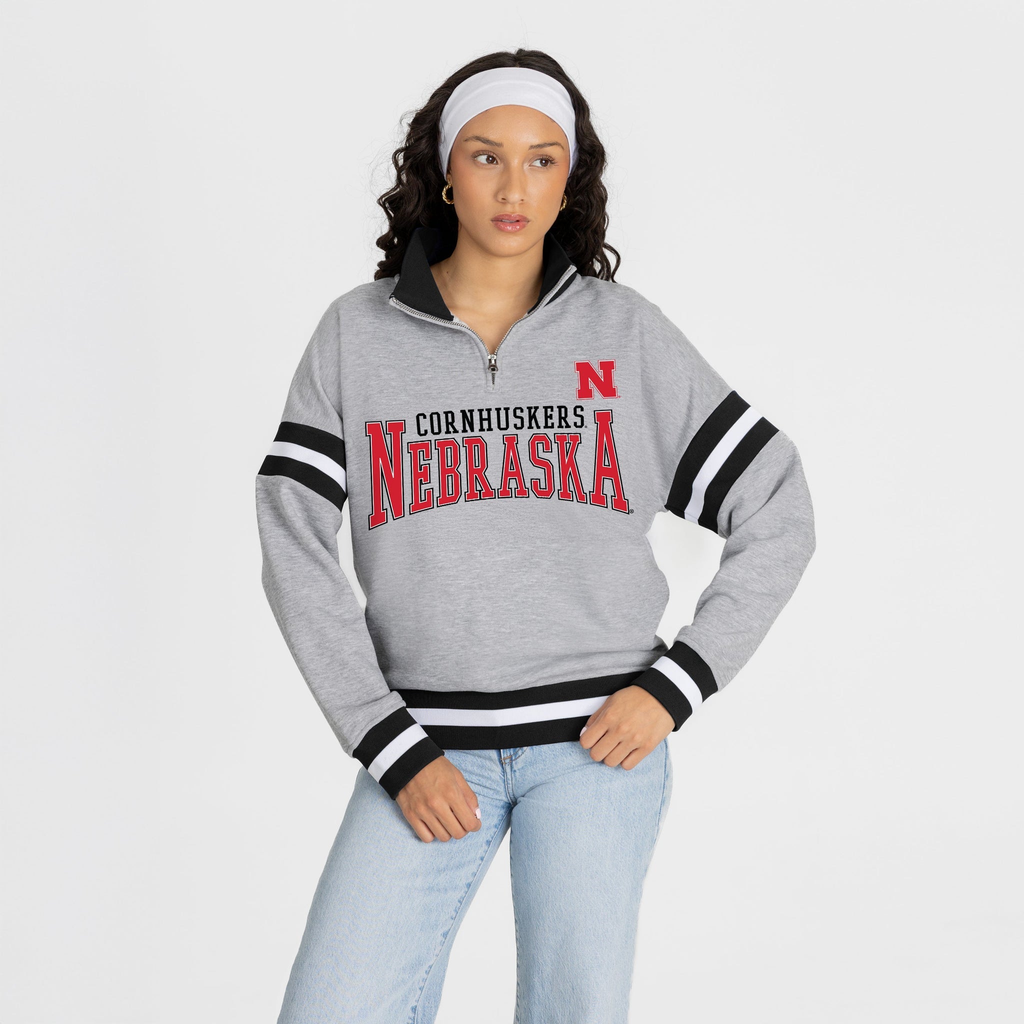 Hold The Line 1/4 Zip Pullover Gameday Couture - Nebraska Cornhuskers