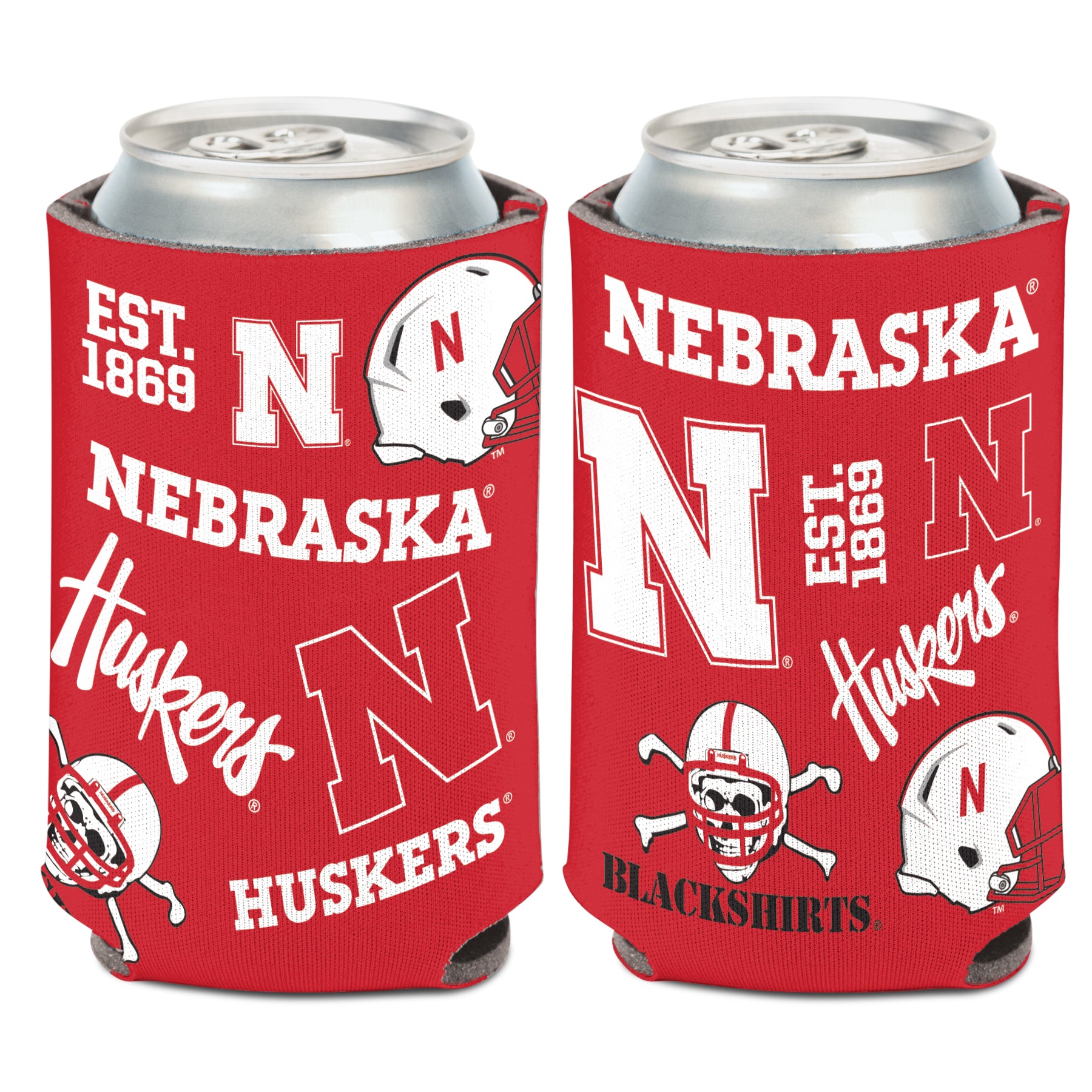 Patchwork Can Koozie - Nebraska Cornhuskers