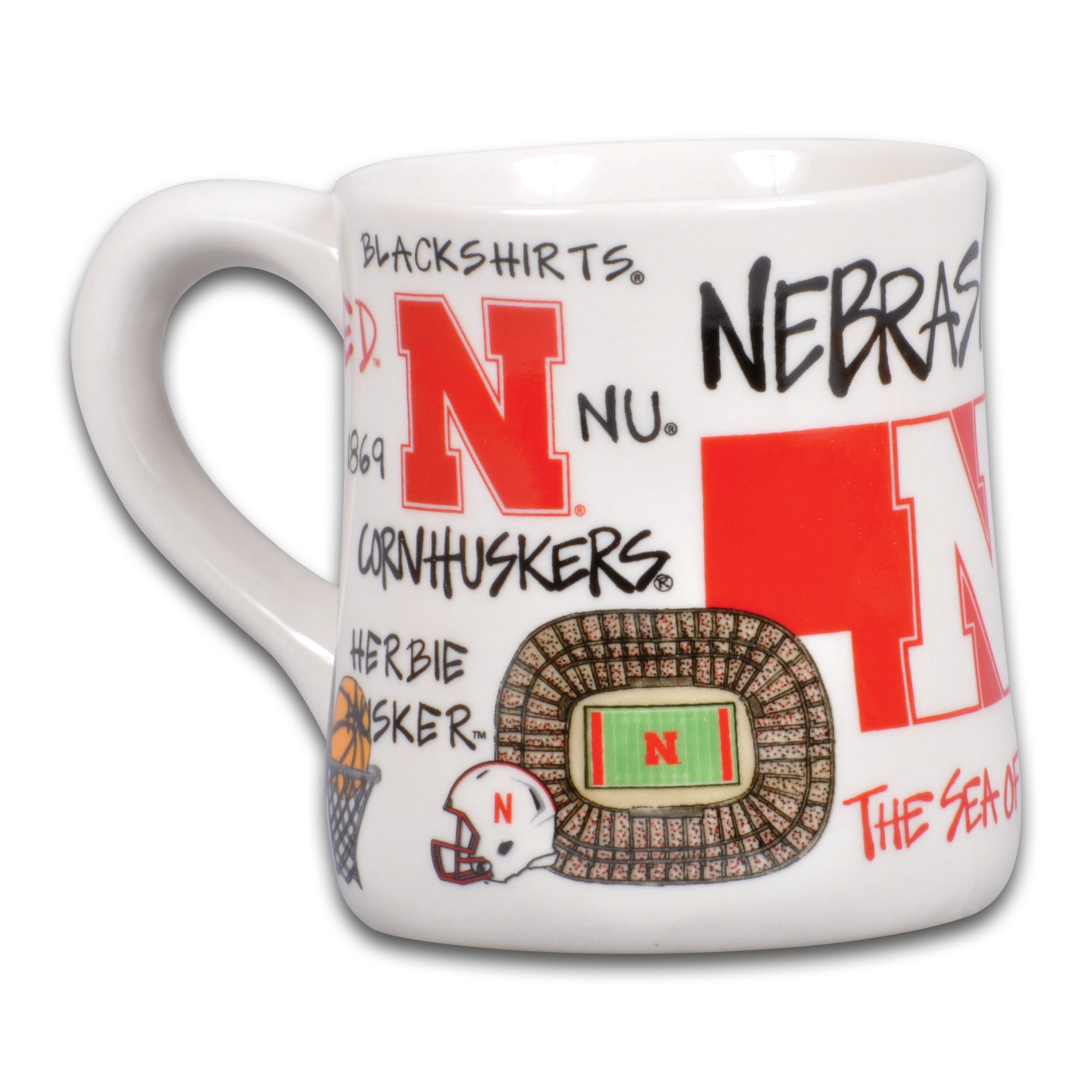 Pattern Mug 20oz - Nebraska Cornhuskers
