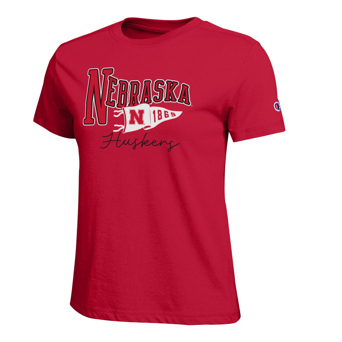 Pennant Pride Huskers Tee in Red - Nebraska Cornhuskers