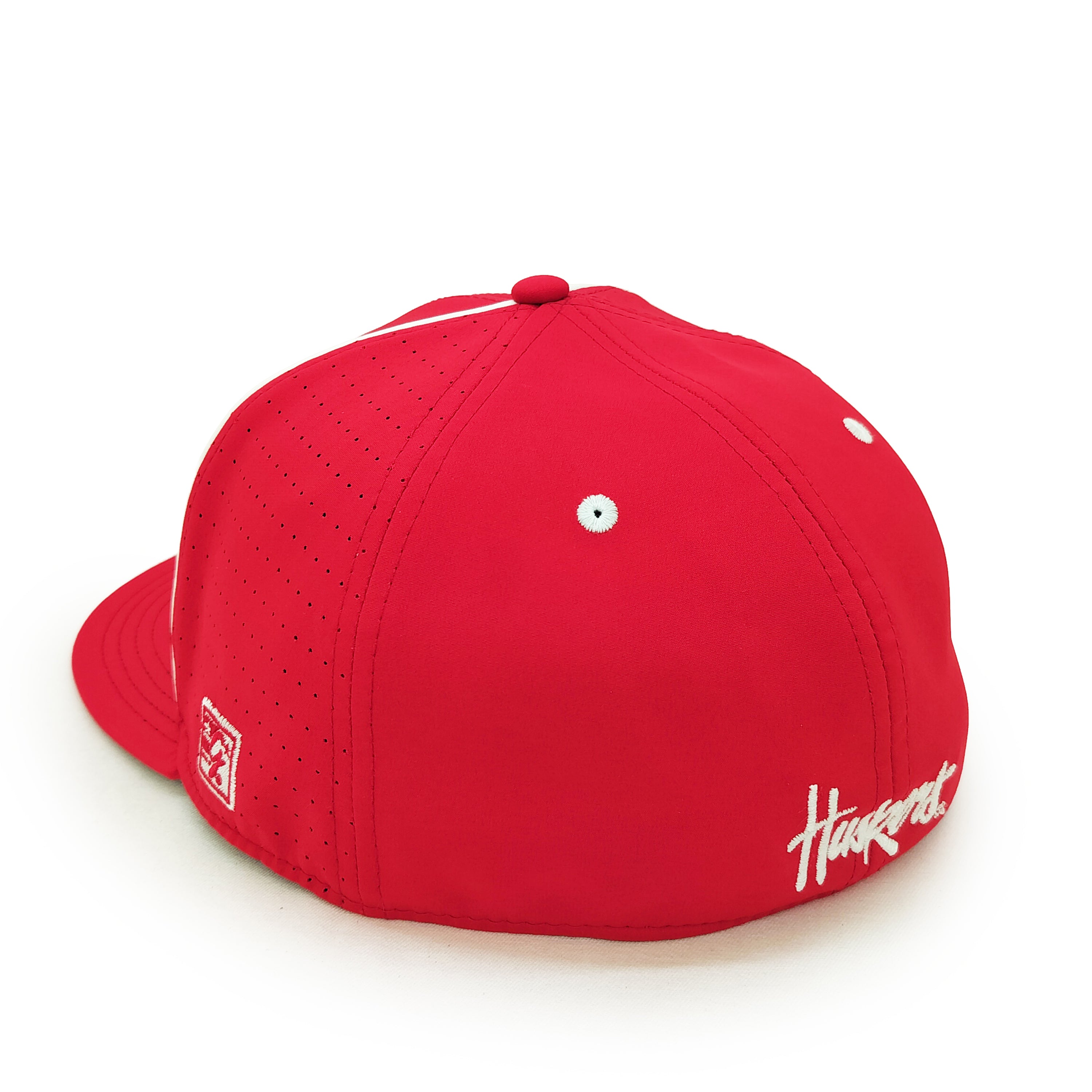Perforated Gamechanger with Piping Red Stretch-Fit Hat, Flat Bill, Fitted - Nebraska Cornhuskers
