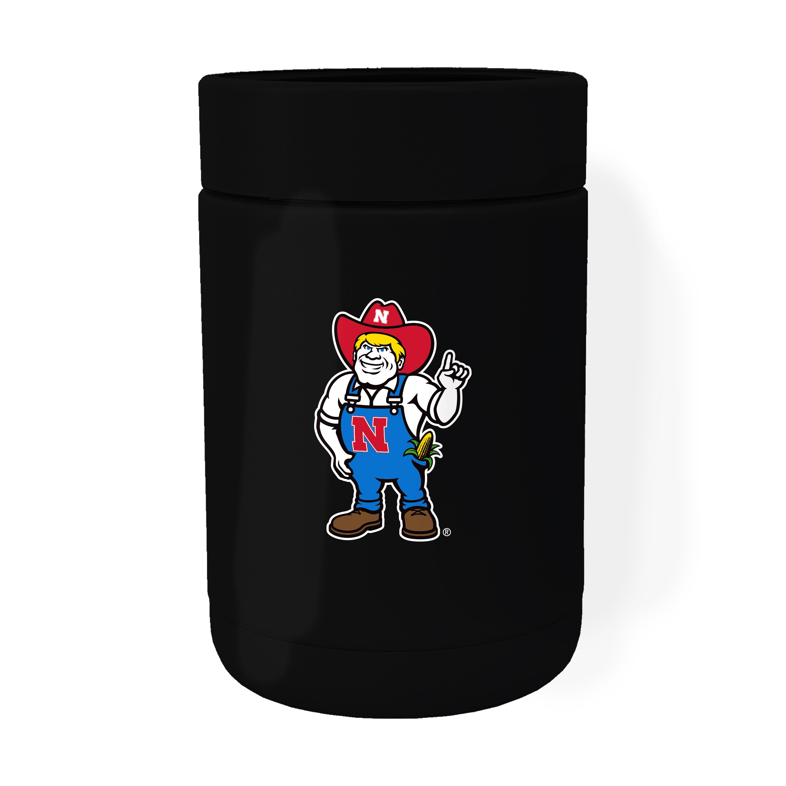 Powder Black Herbie Logo Coat Coolie Koozie - Nebraska Cornhuskers
