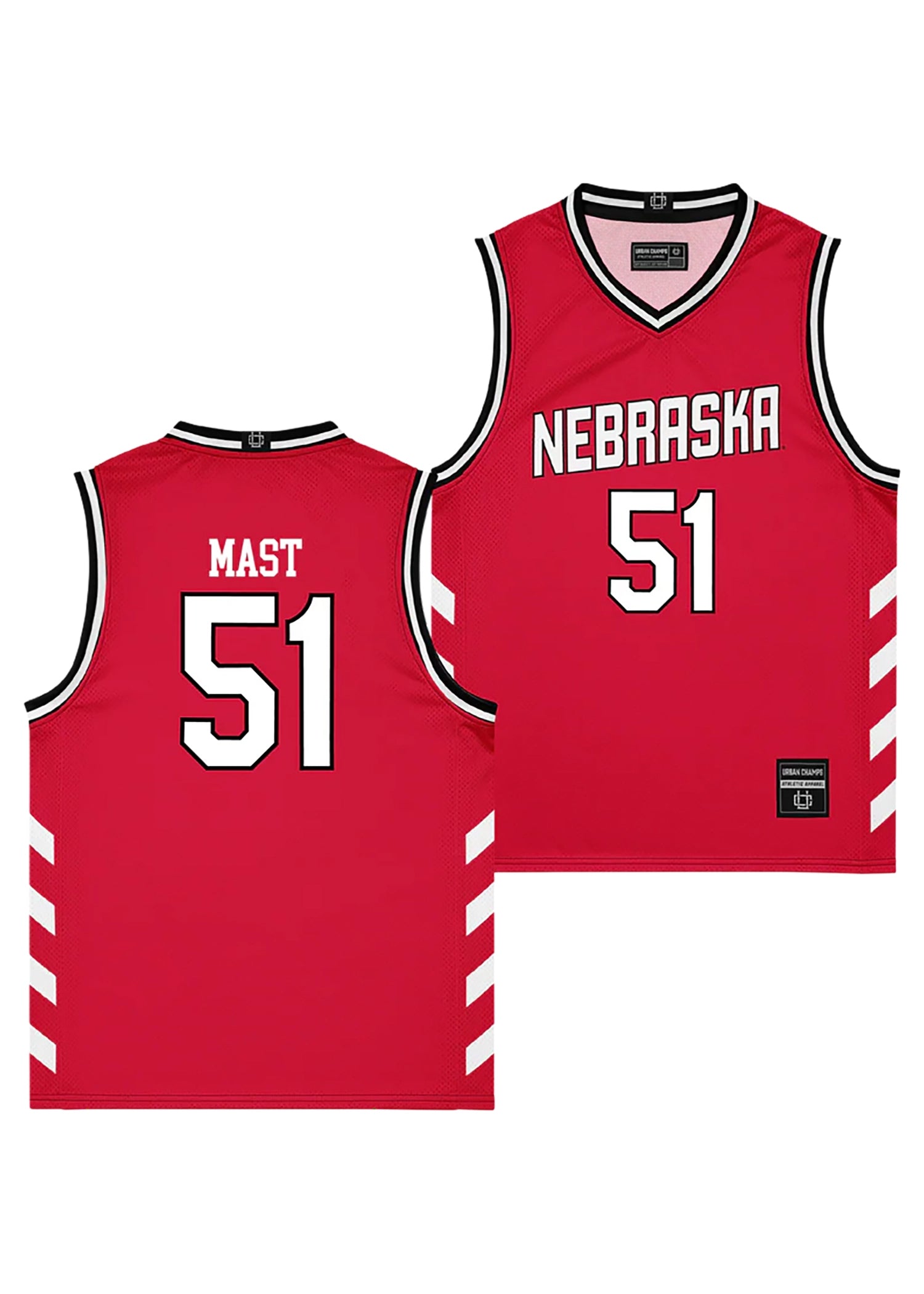 YOUTH Red 1996 Throwback Basketball NIL Jersey - Rienk Mast #51 - Nebraska Cornhuskers