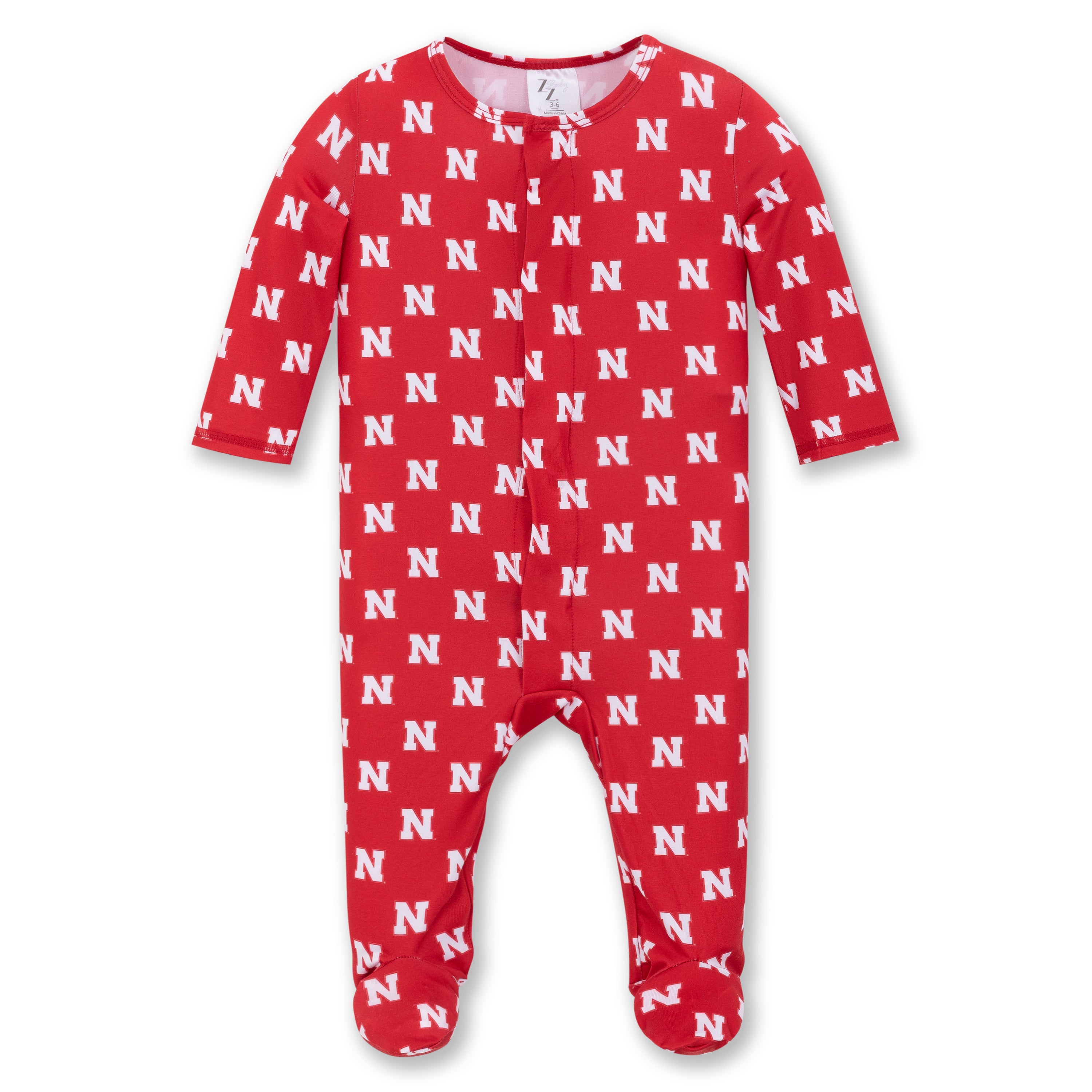 Red All over Zoozatz Print Onesie - Nebraska Cornhuskers