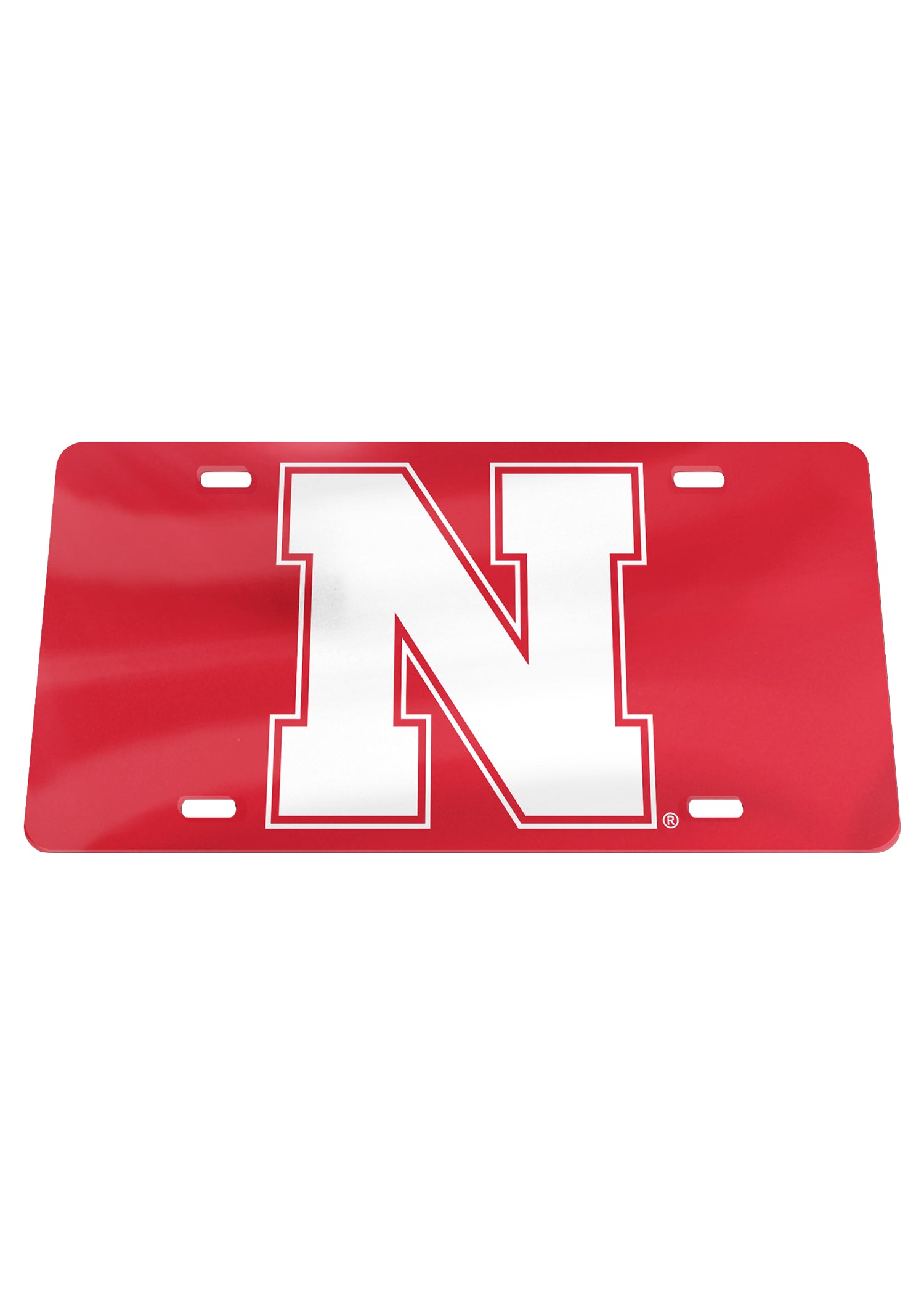 Red Block N Specialty Acrylic License Plate - Nebraska Cornhuskers