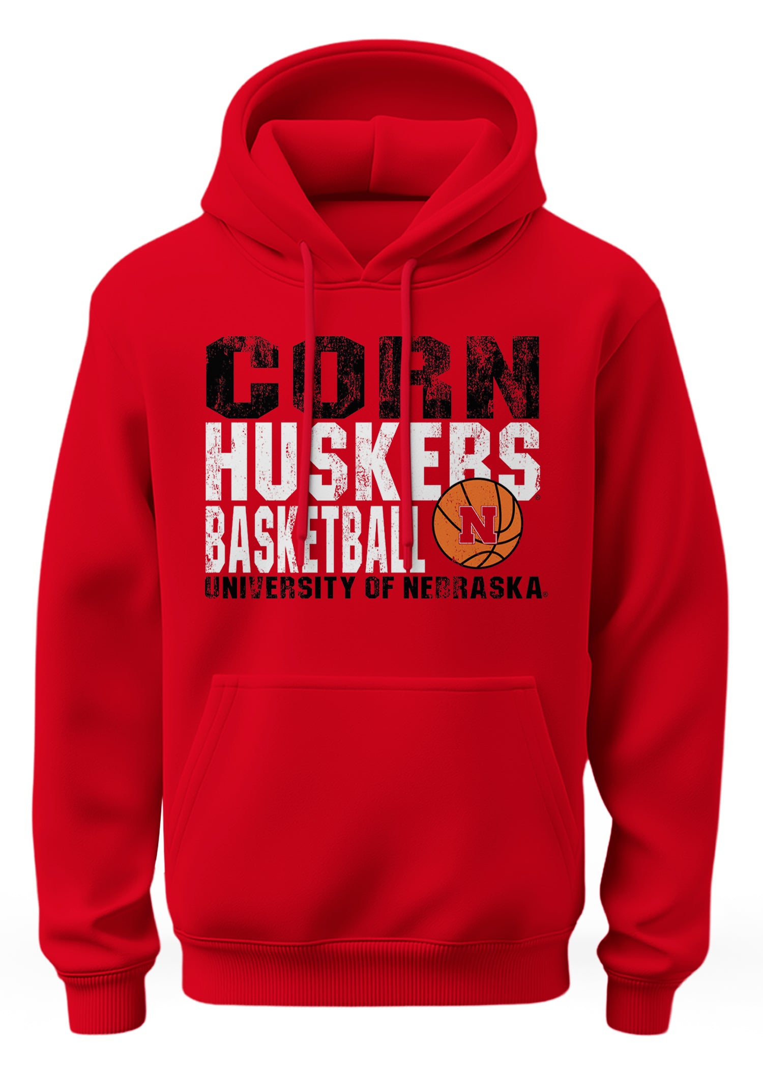 Red Cornhuskers Basketball Hoodie - Nebraska Cornhuskers