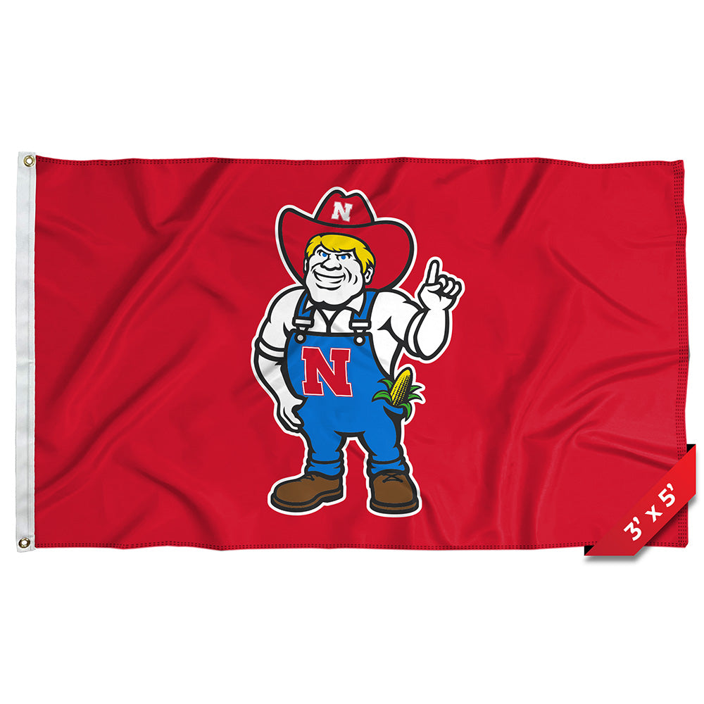 Red Herbie - Flag Single Sided Silk Screened 3ft x 5ft Grommet Nebraska Cornhuskers