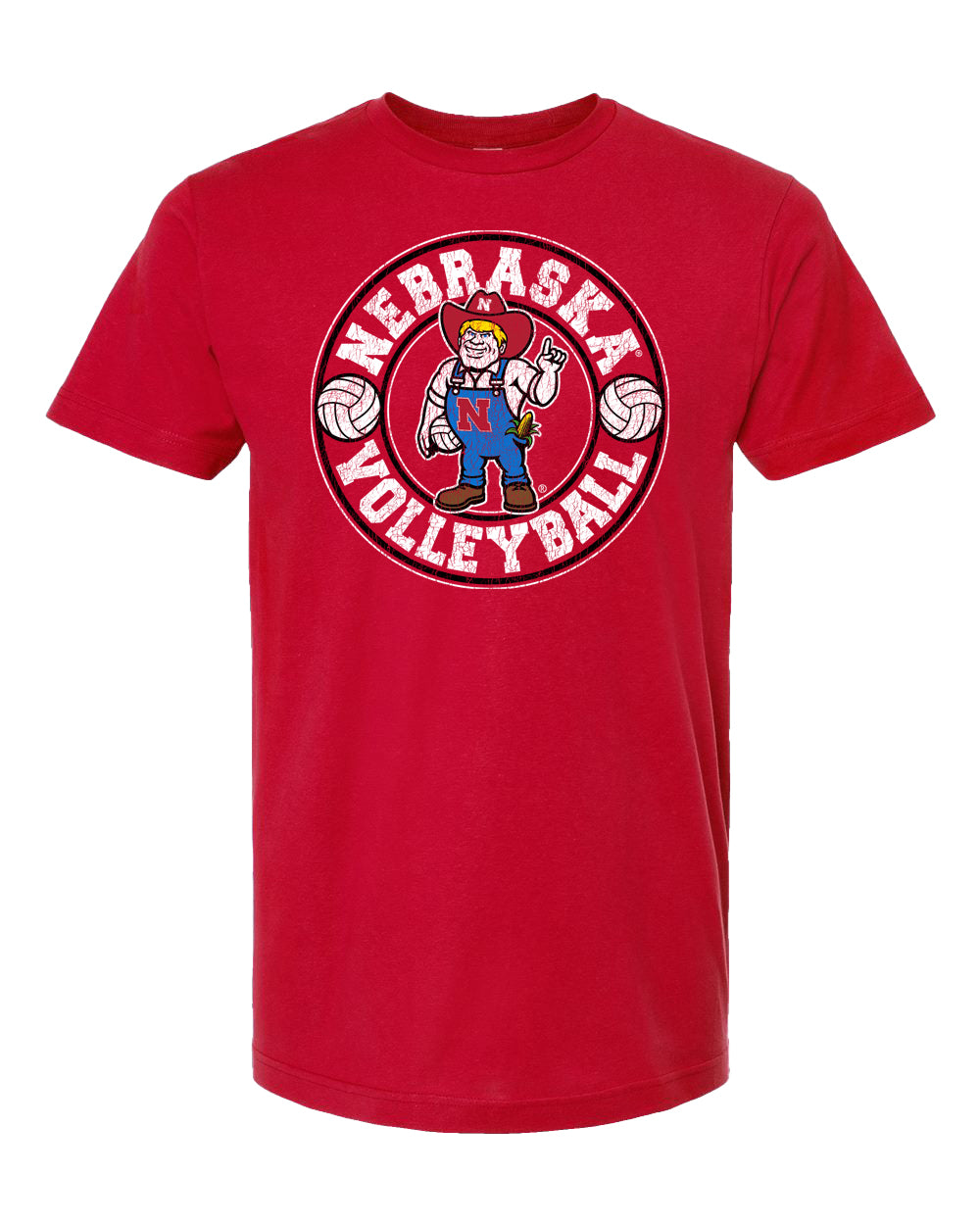 Red Herbie Volleyball Circle Tee - Nebraska Cornhuskers