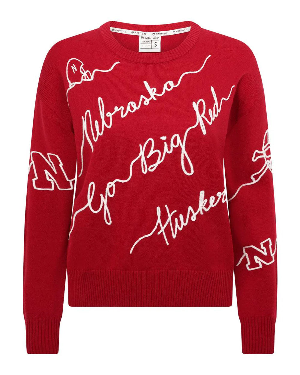 Red Wool Love Letter Sweater Nebraska Cornhuskers