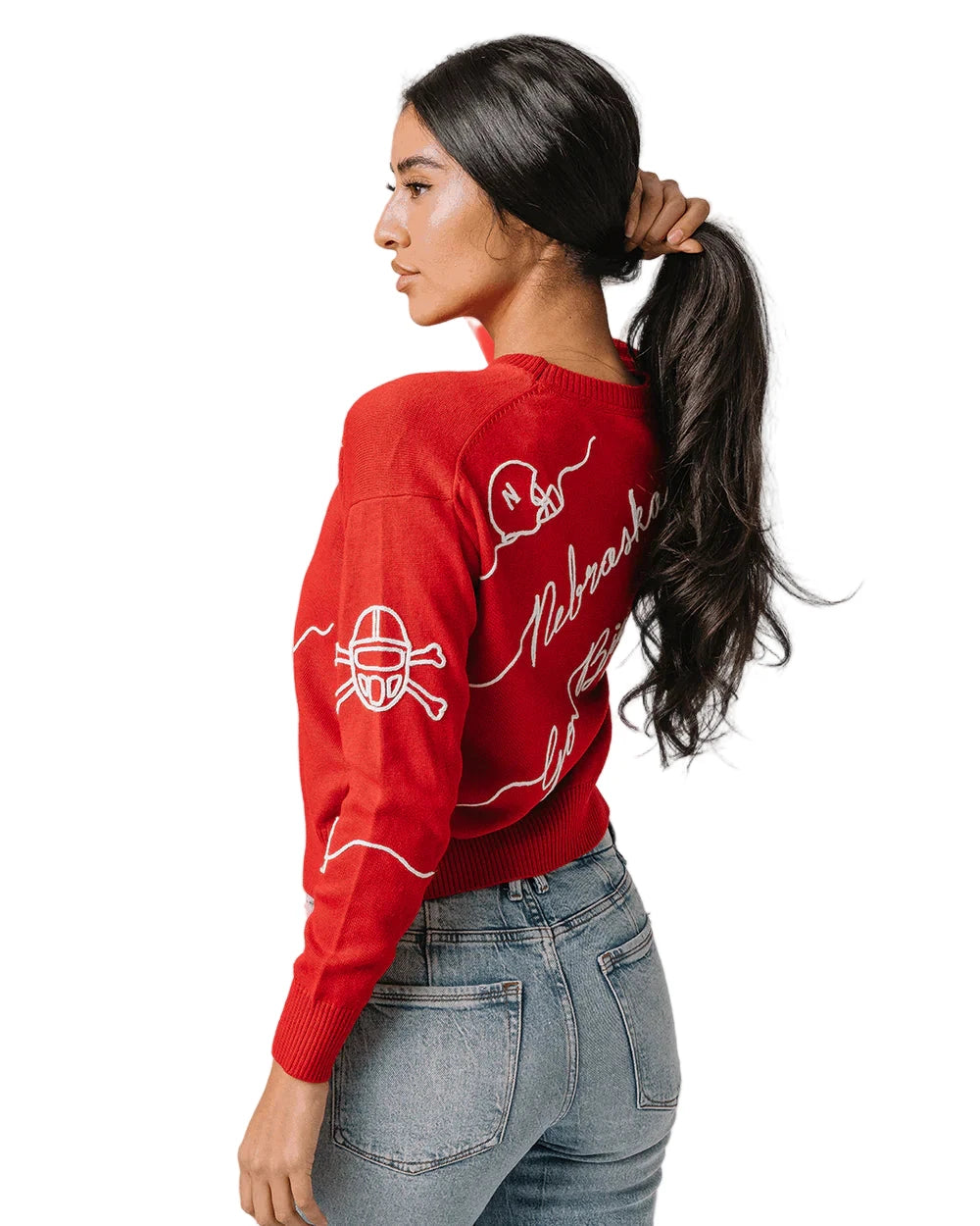 Red Wool Love Letter Sweater Nebraska Cornhuskers