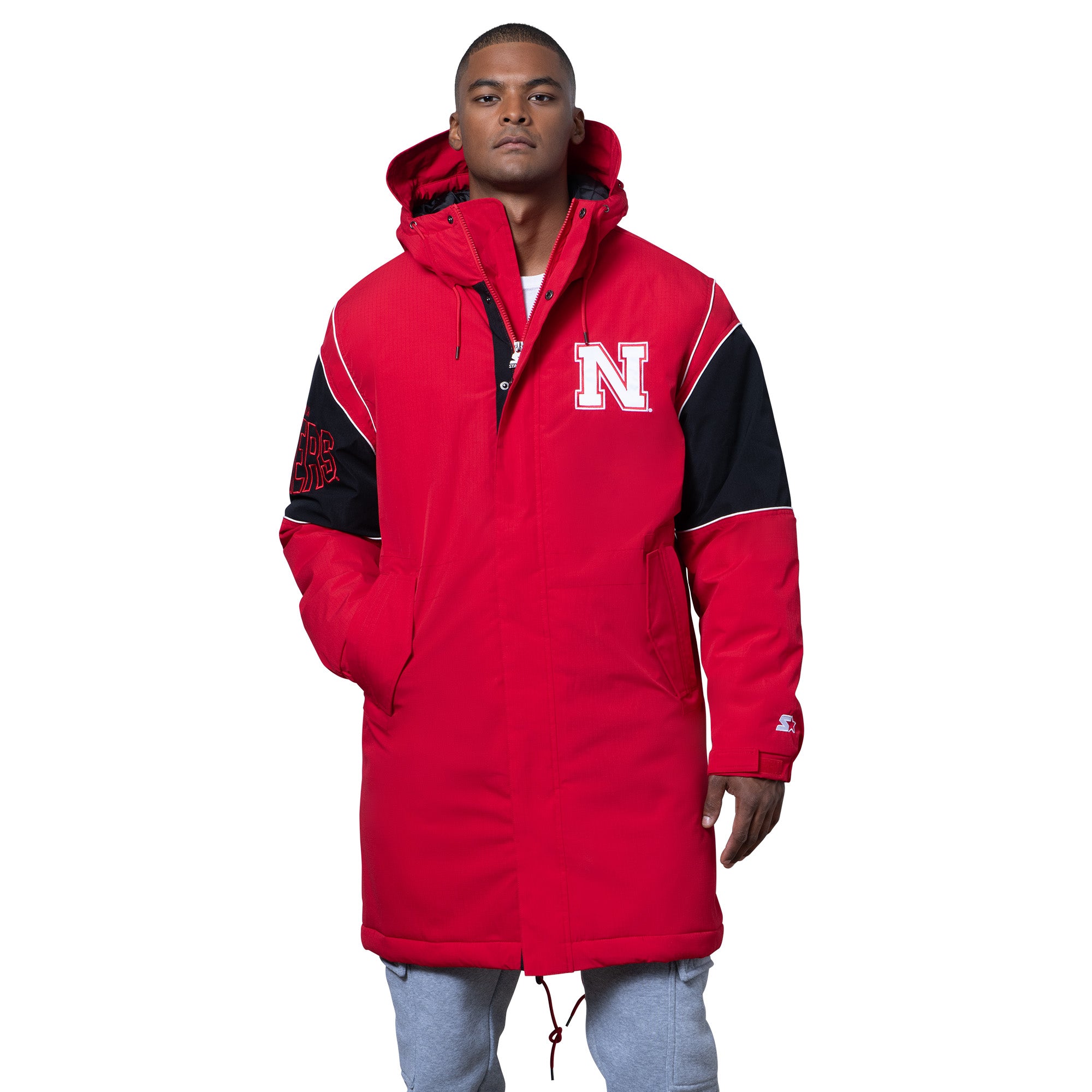 Red Nebraska Football Sideline Winter Parka Coat