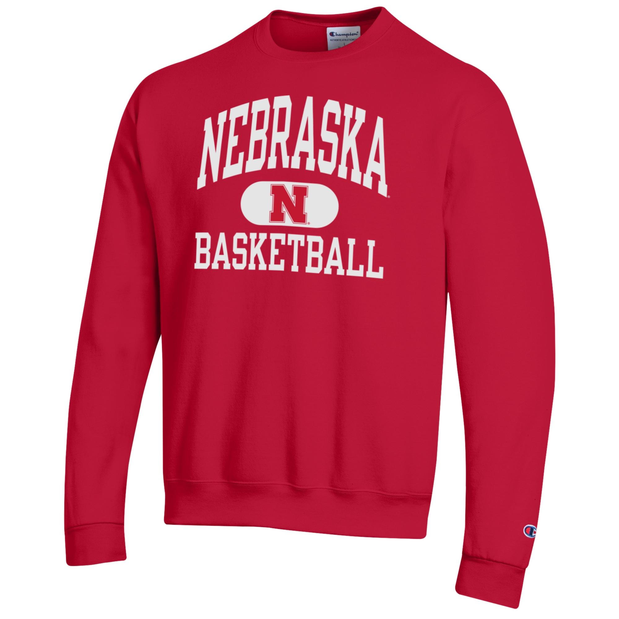 Red Nebraska N Basketball Crew - Nebraska Cornhuskers